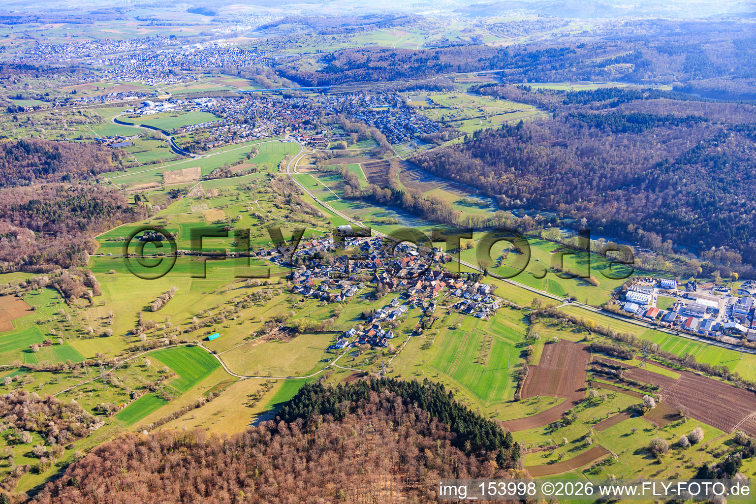 From the southwest in the district Dietenhausen in Keltern in the state Baden-Wuerttemberg, Germany