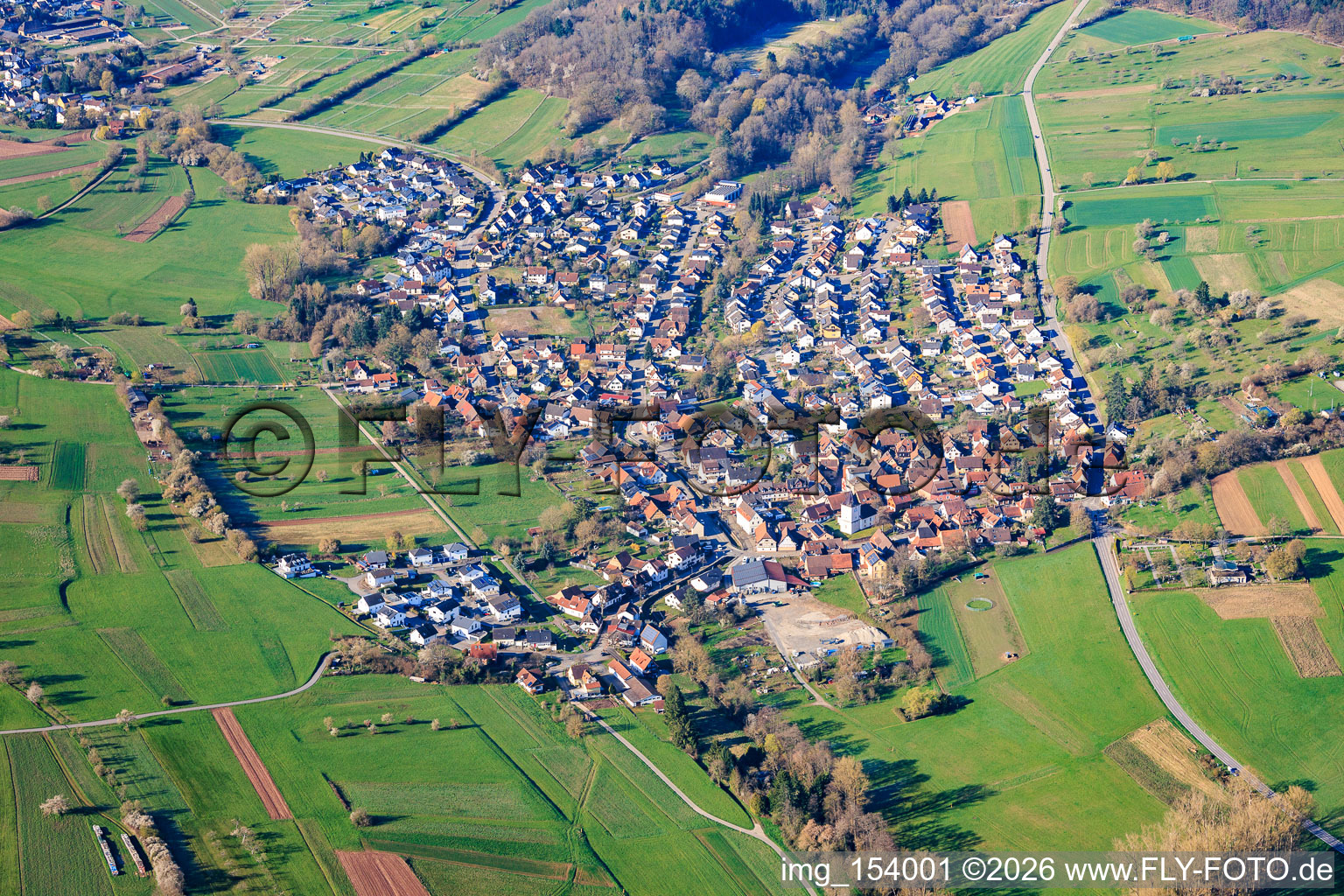 From the northeast in the district Weiler in Keltern in the state Baden-Wuerttemberg, Germany