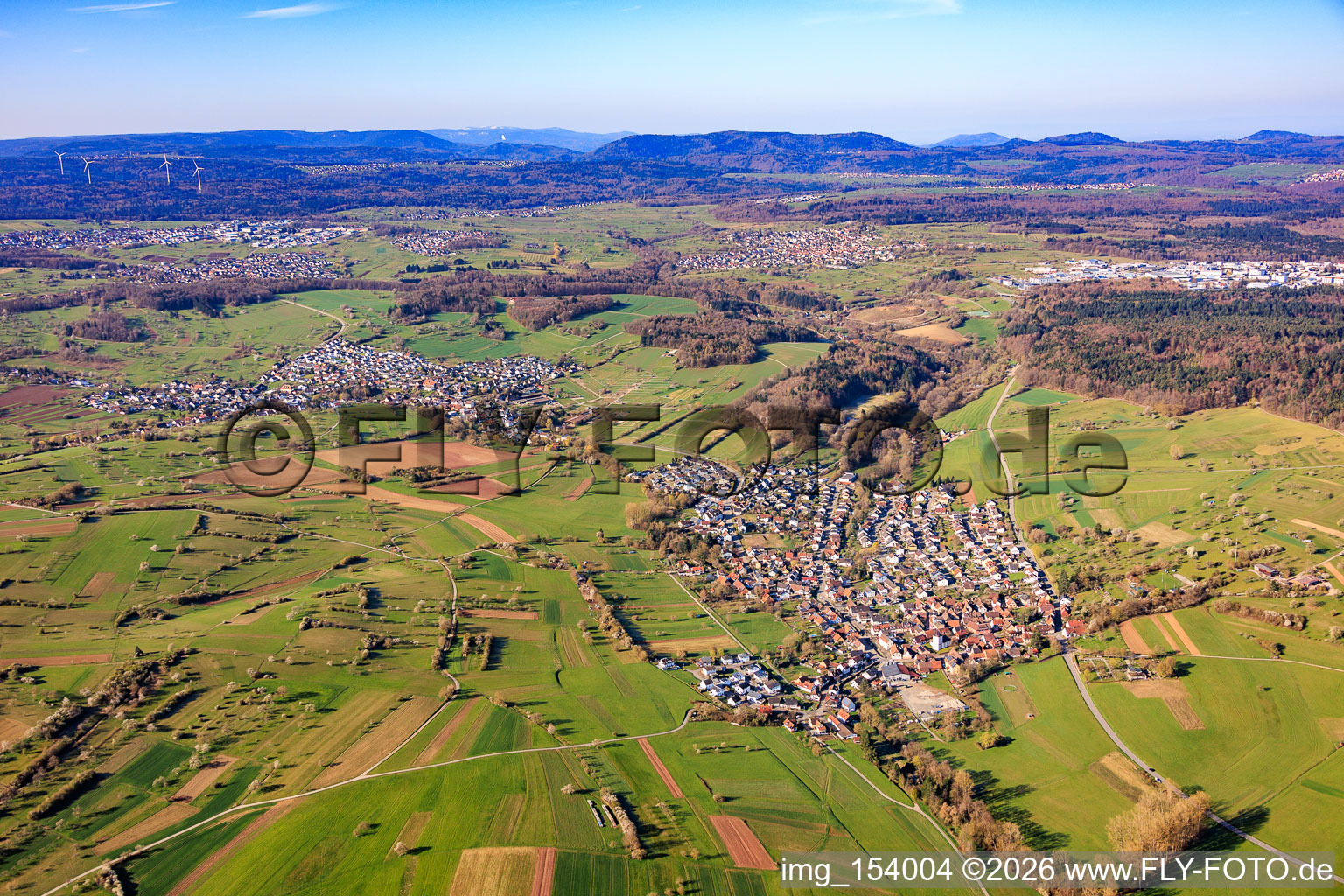 From the northeast in the district Weiler in Keltern in the state Baden-Wuerttemberg, Germany