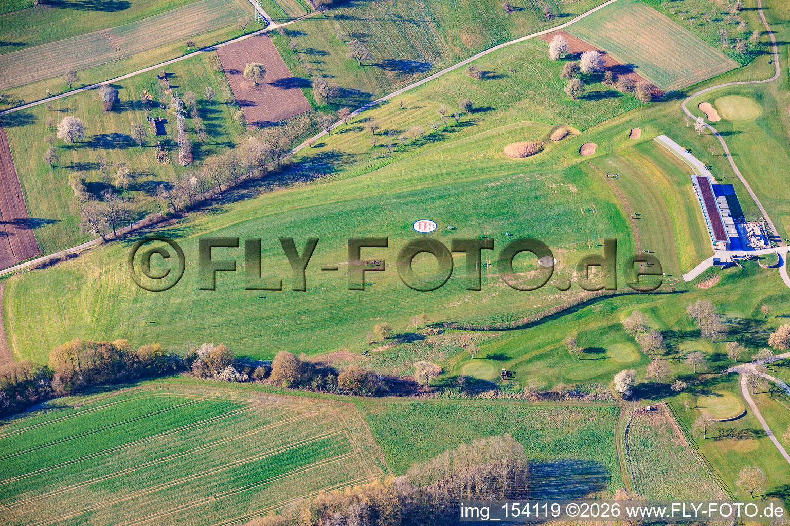 Driving Range at the Golfpark Golf Course Karlsruhe - GOLF absolute at Gut Batzenhof in the district Hohenwettersbach in Karlsruhe in the state Baden-Wuerttemberg, Germany