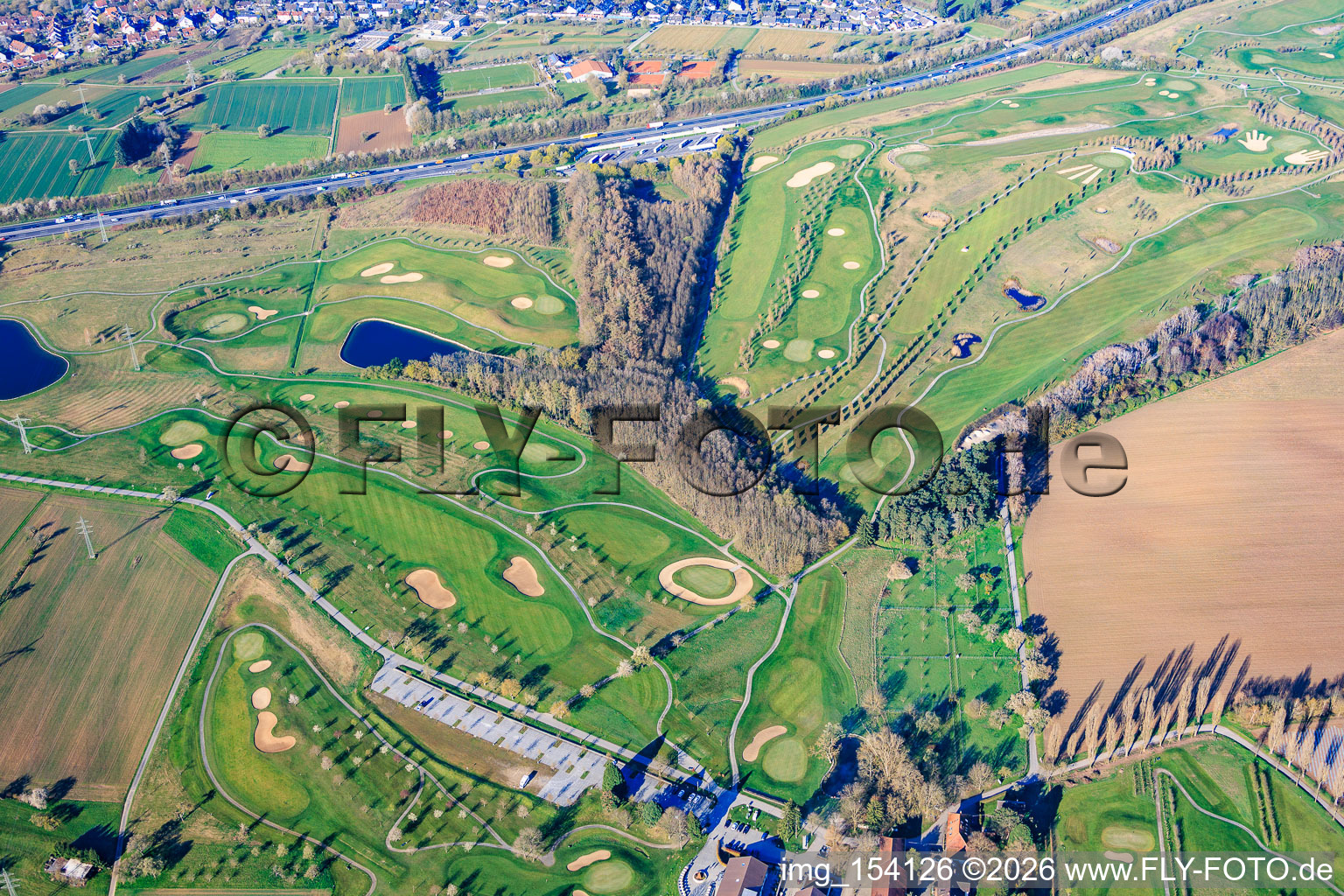 Golf course Golfpark Karlsruhe - GOLF absolute at Gut Batzenhof in the district Hohenwettersbach in Karlsruhe in the state Baden-Wuerttemberg, Germany