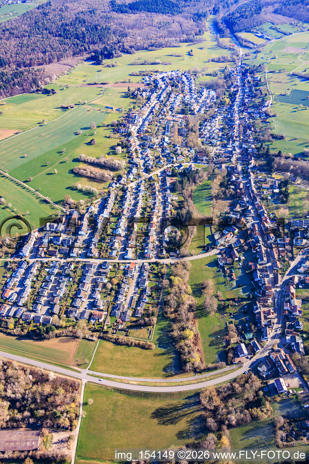 From the southwest in the district Auerbach in Karlsbad in the state Baden-Wuerttemberg, Germany