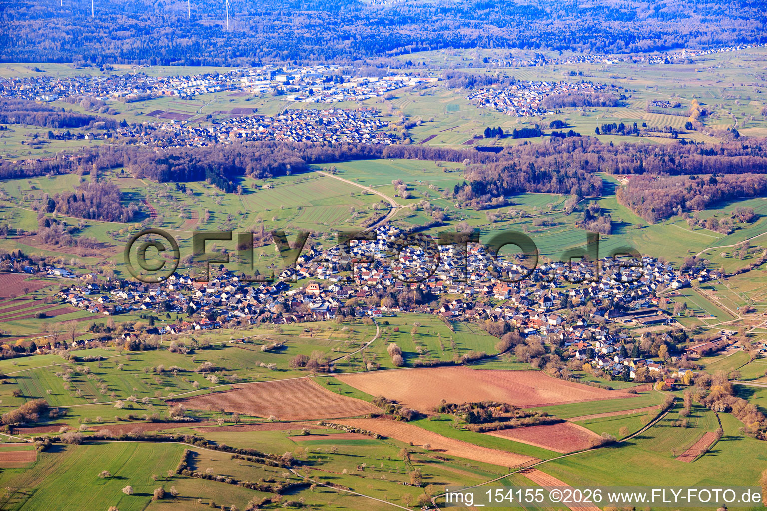 From the northeast in the district Ottenhausen in Straubenhardt in the state Baden-Wuerttemberg, Germany