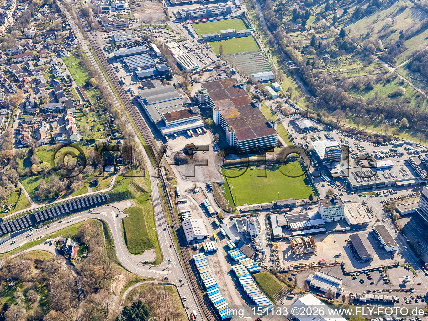 Adolf-Richter-Straße industrial park with DRIVE IN BOX GmbH in the district Brötzingen in Pforzheim in the state Baden-Wuerttemberg, Germany