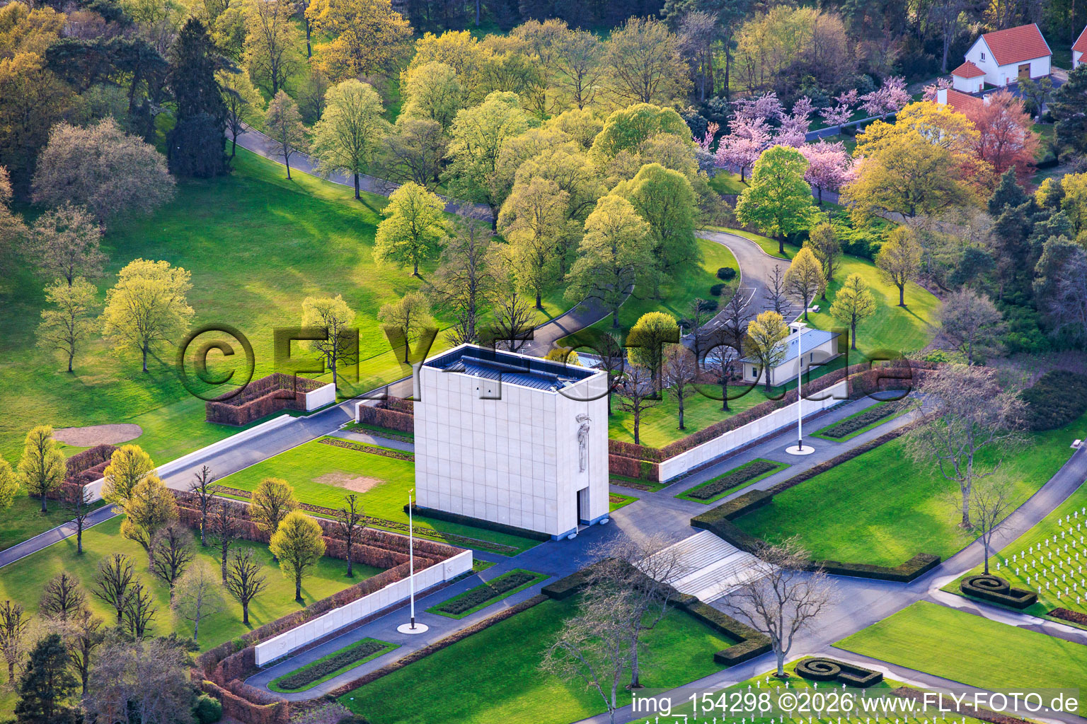 Chapel at the American Military Cemetery and Memorial of Saint-Avold in the district Forêts de Zang et du Steinberg in Saint-Avold in the state Moselle, France