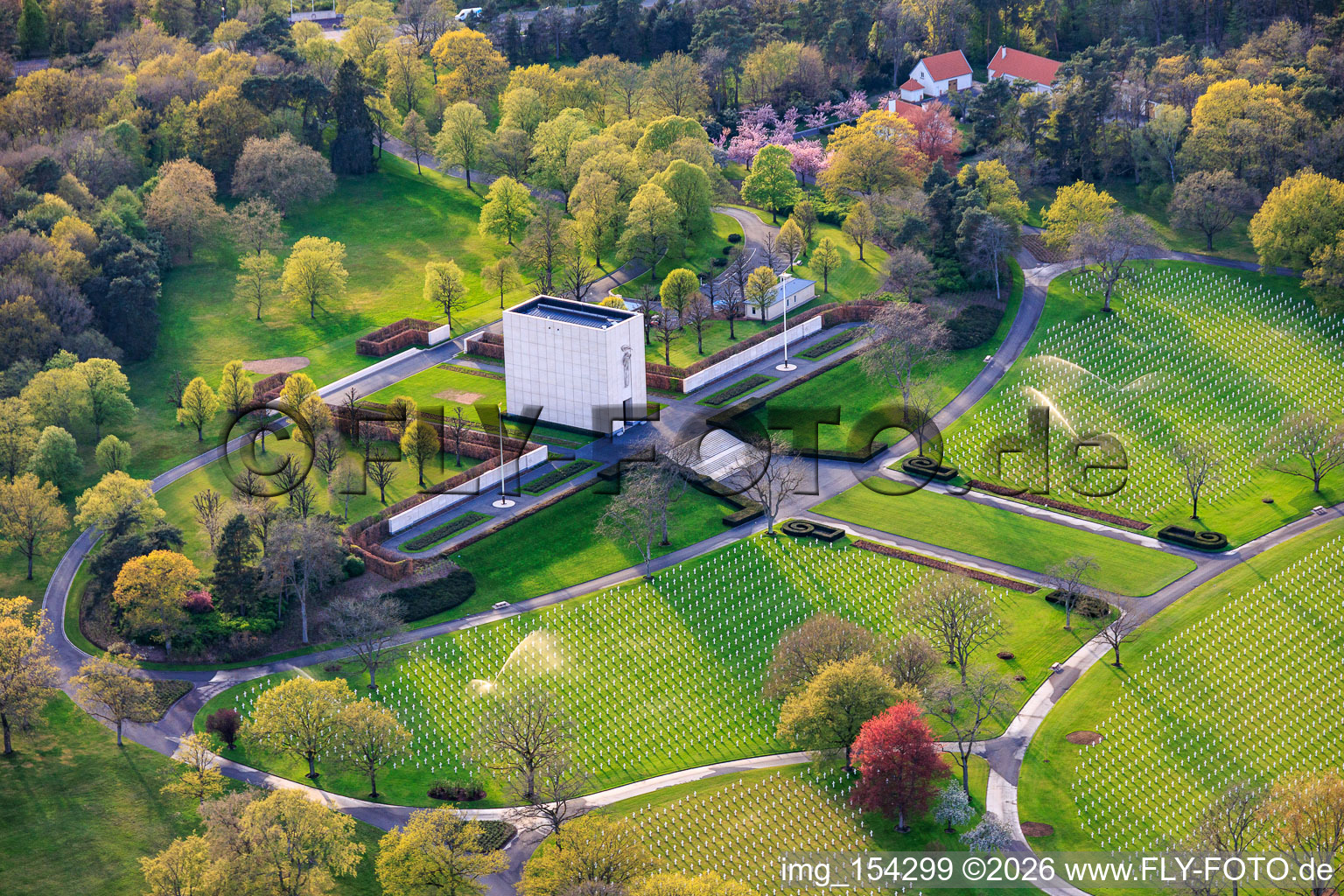 Chapel at the American Military Cemetery and Memorial of Saint-Avold in the district Forêts de Zang et du Steinberg in Saint-Avold in the state Moselle, France