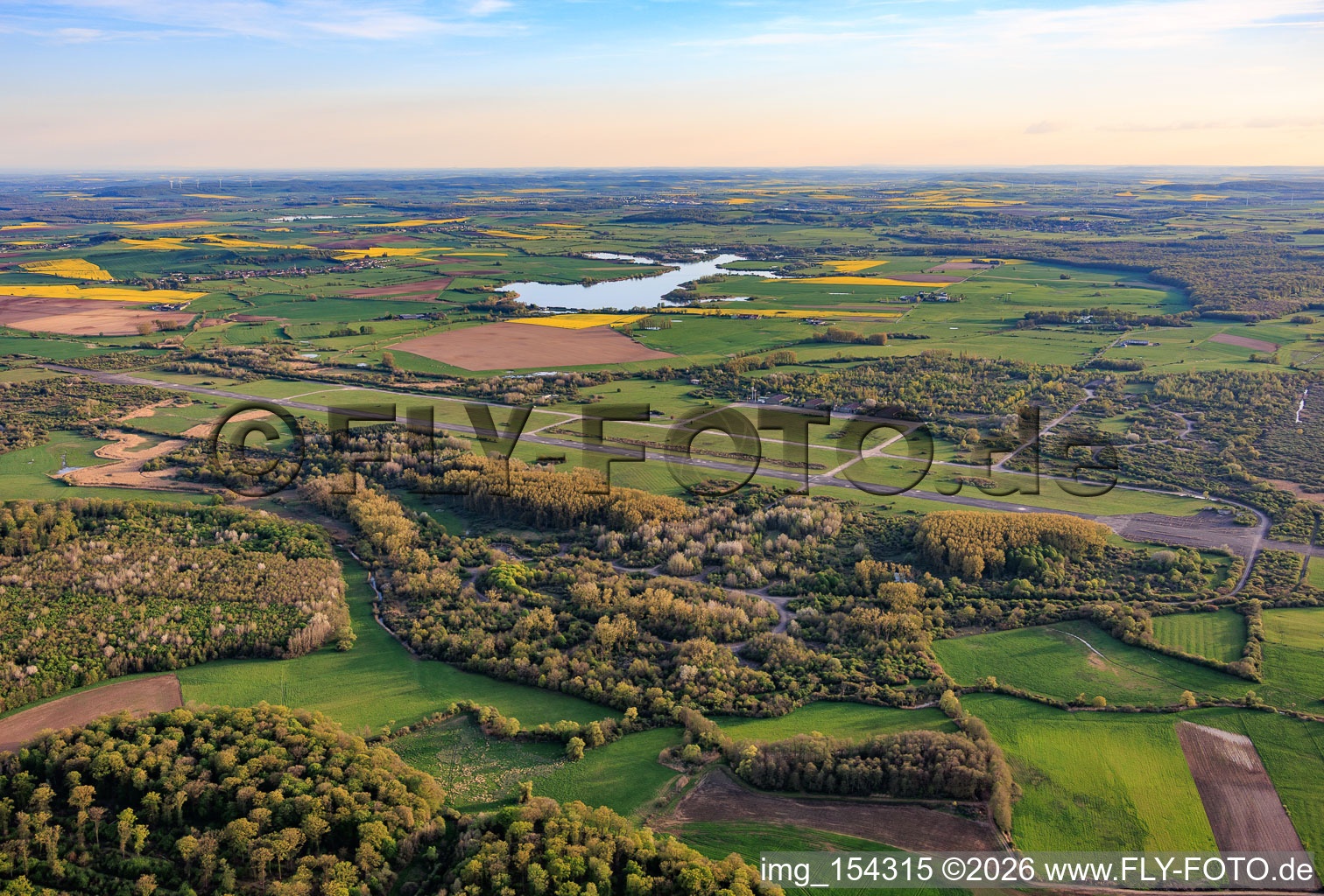 Runway of the former Grostenquin military airfield from the northeast in Bistroff in the state Moselle, France