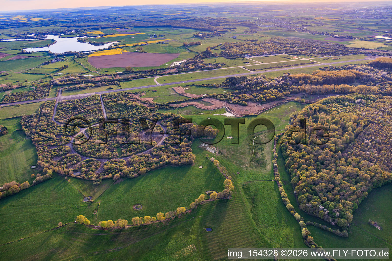 Former military airfield Grostenquin from the northeast in Grostenquin in the state Moselle, France