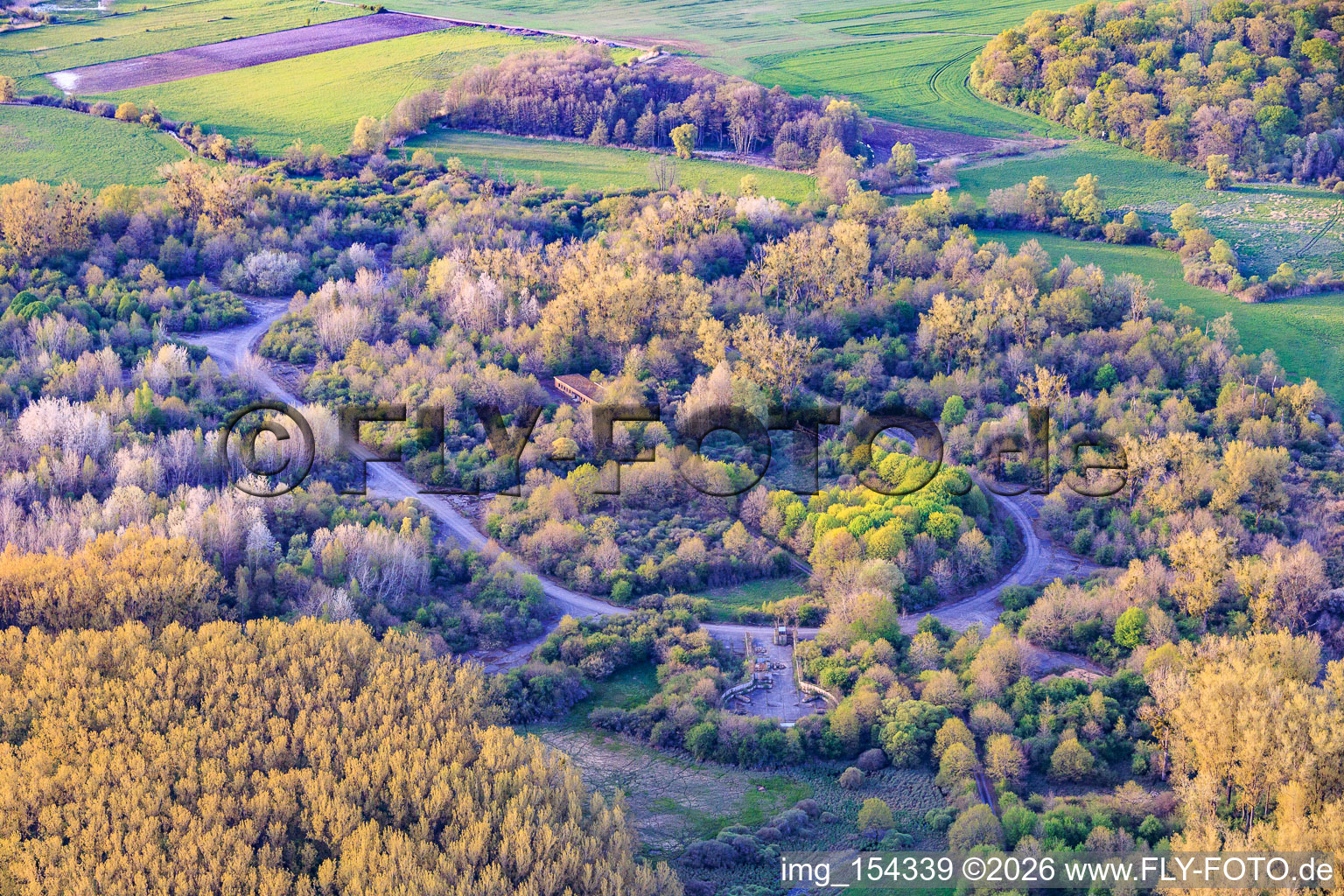 Oval road to the silos at the former Grostenquin military airfield in Bistroff in the state Moselle, France