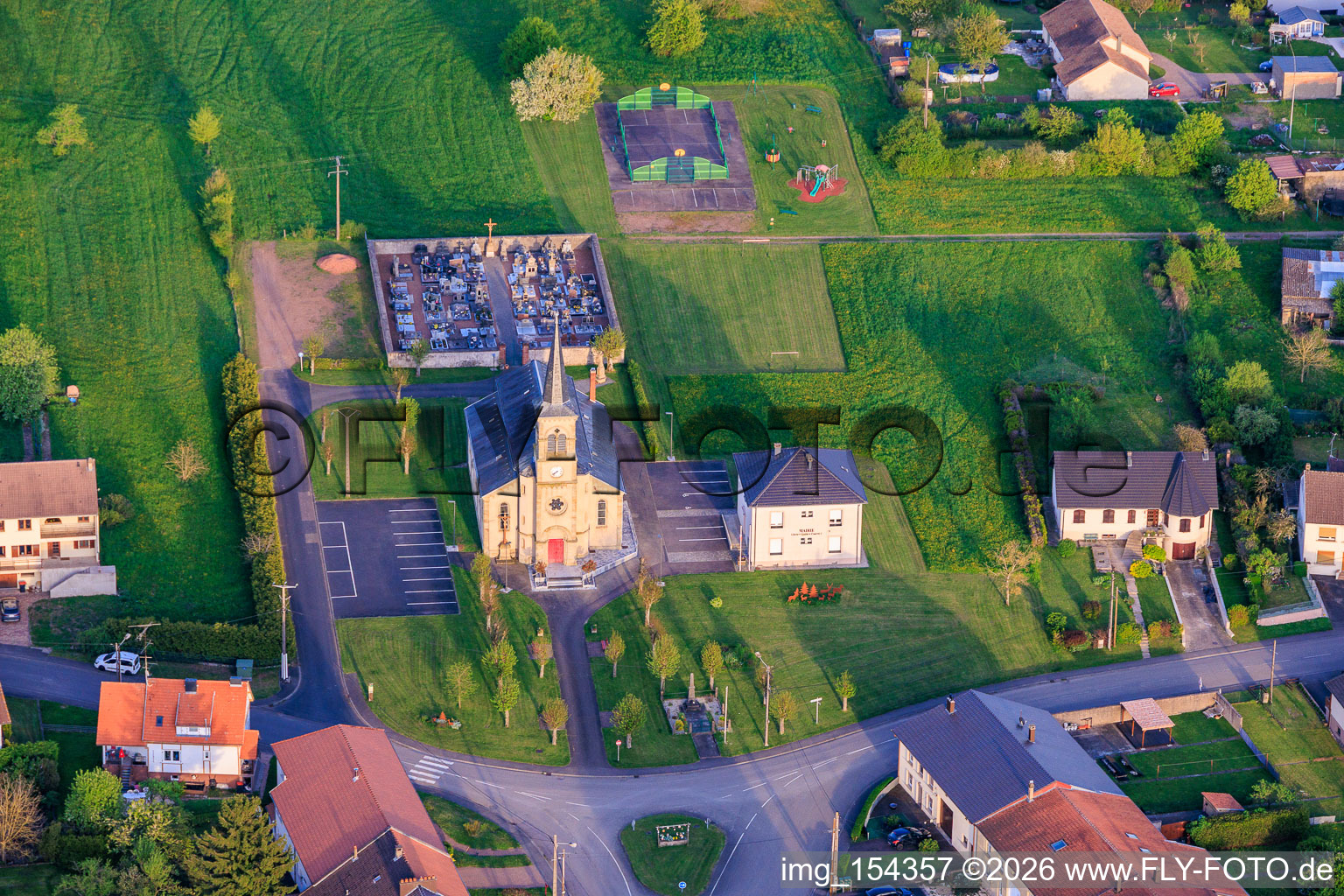 Church of Saint Joseph and Mairie of the West in Frémestroff in the state Moselle, France