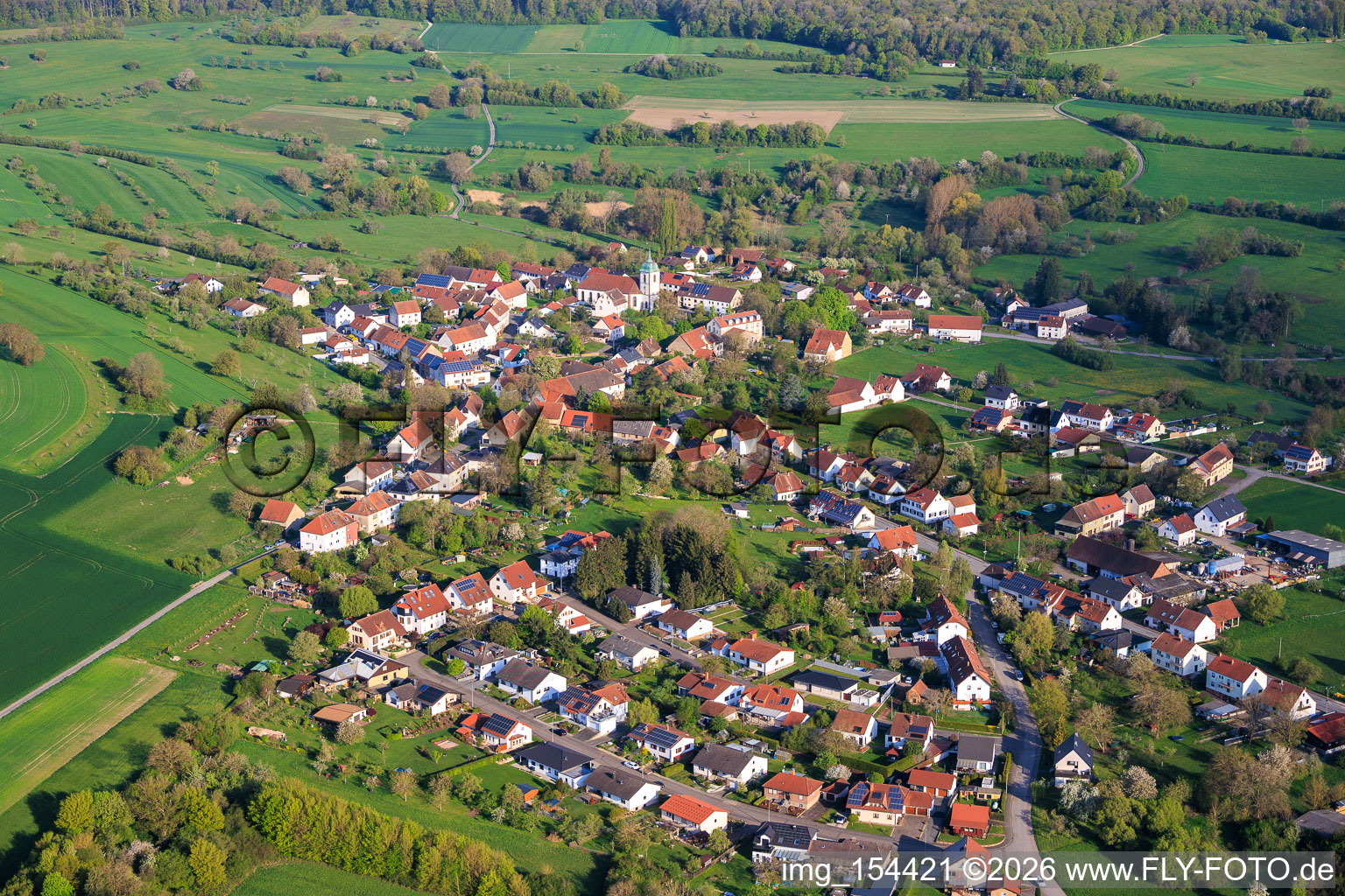 From the southeast in the district Medelsheim in Gersheim in the state Saarland, Germany