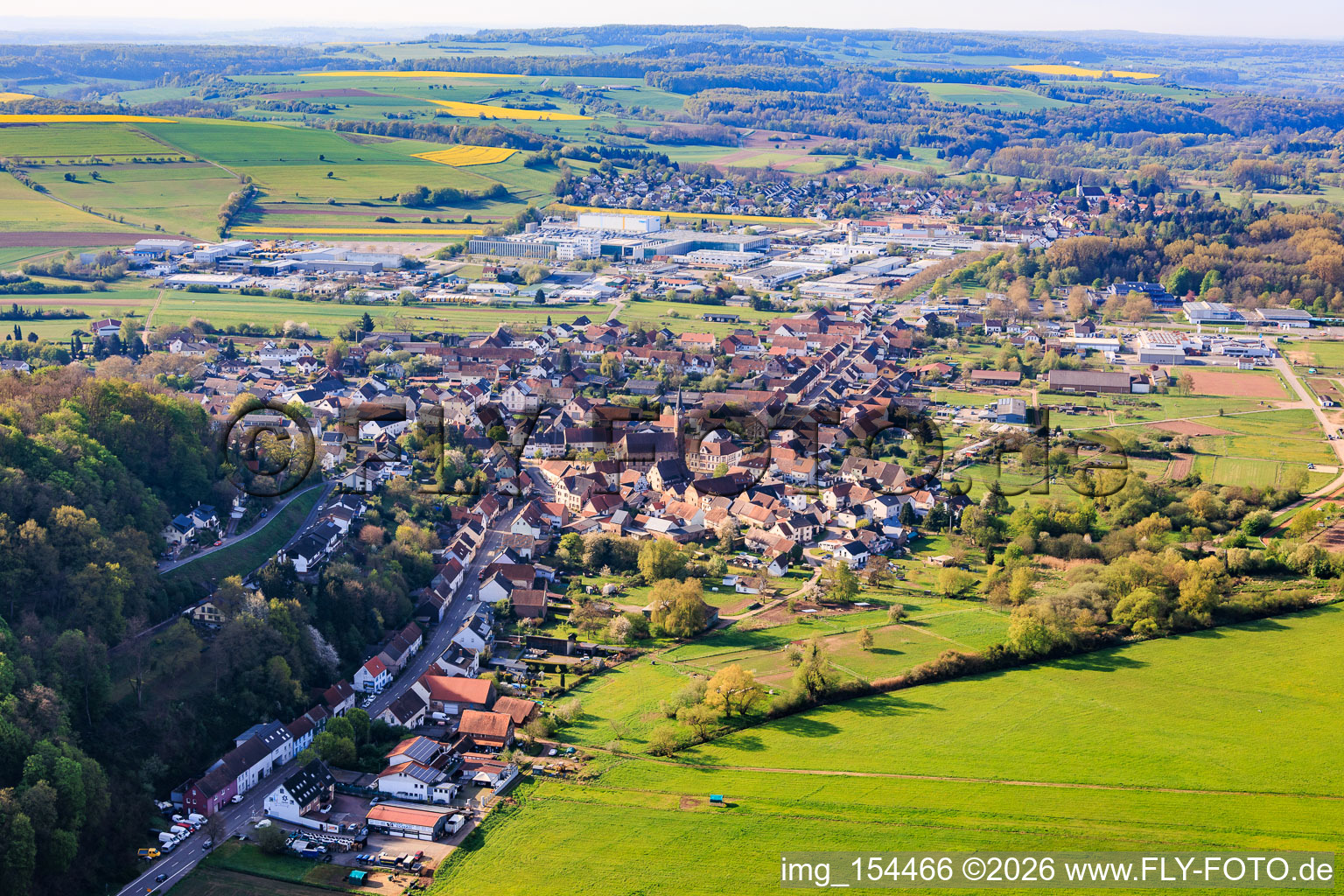 From the north in the district Webenheim in Blieskastel in the state Saarland, Germany
