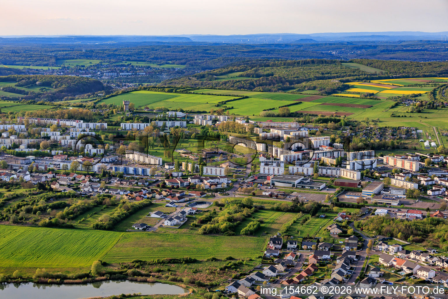 Prefabricated housing estate on Av. Victor Hugo in Farébersviller in the state Moselle, France