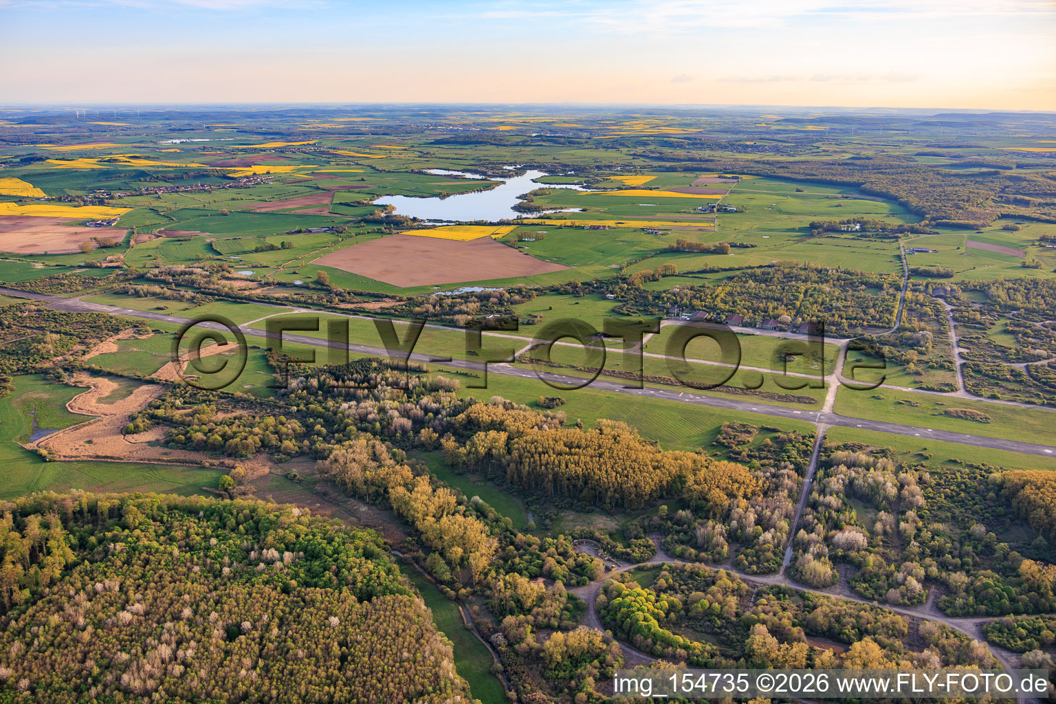 Runway of the former Grostenquin military airfield from the northeast in Bistroff in the state Moselle, France