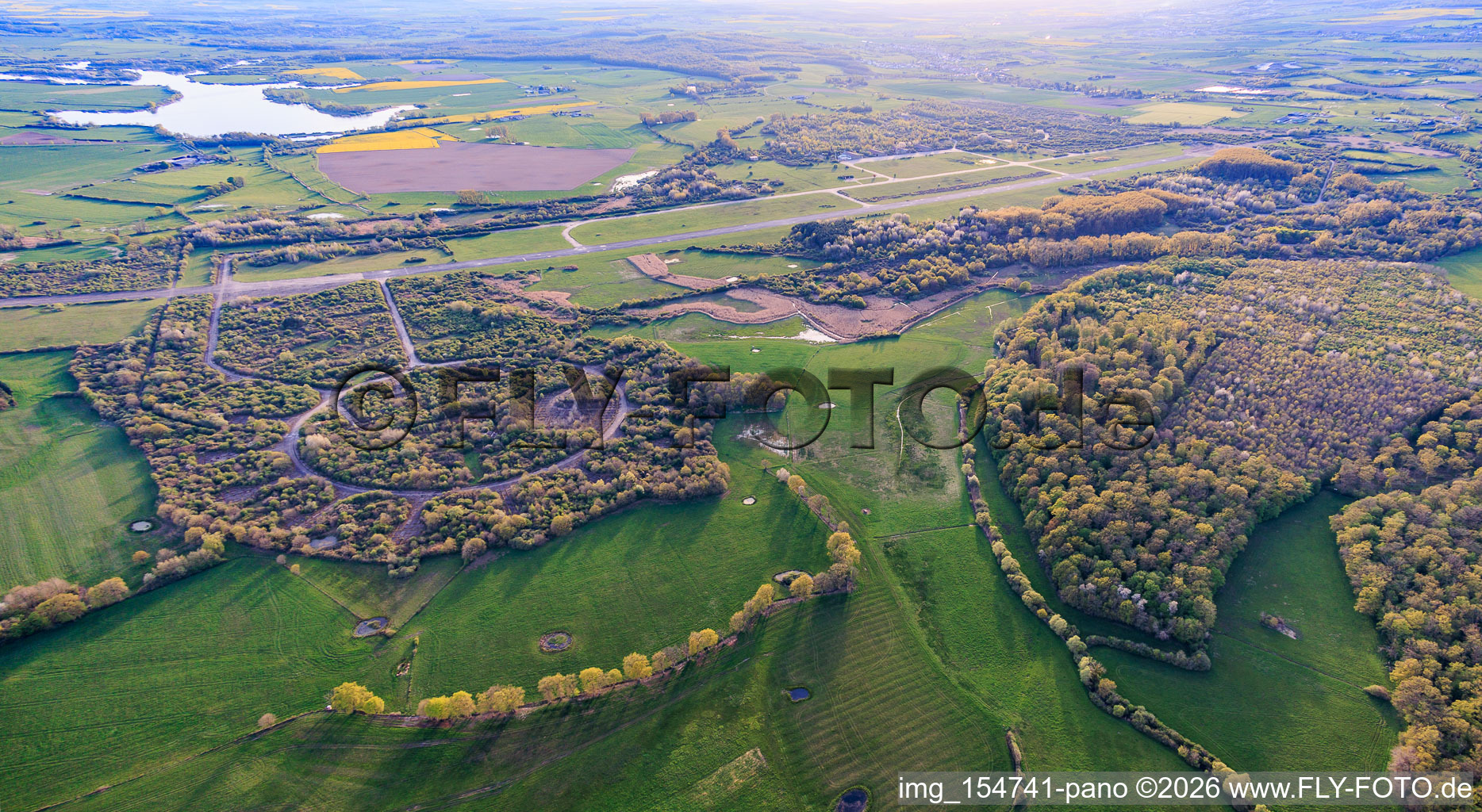 Former military airfield Grostenquin from the northeast in Grostenquin in the state Moselle, France