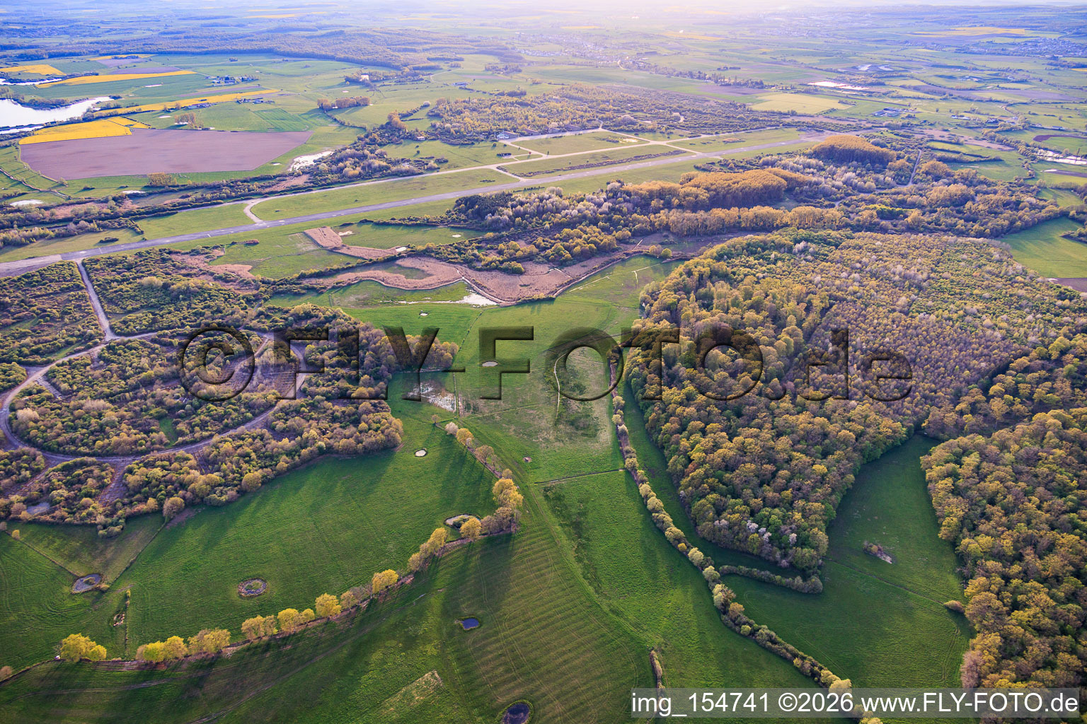 Former military airfield Grostenquin from the northeast in Grostenquin in the state Moselle, France