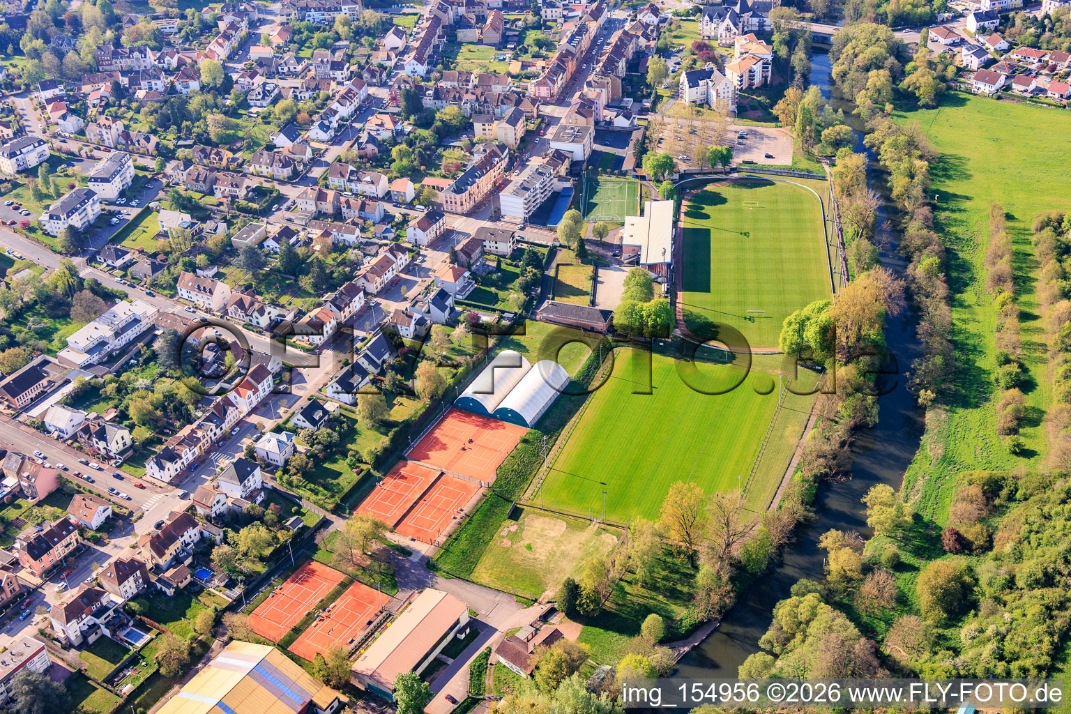 Stadium Blies in the district Blies Nord in Saargemünd in the state Moselle, France