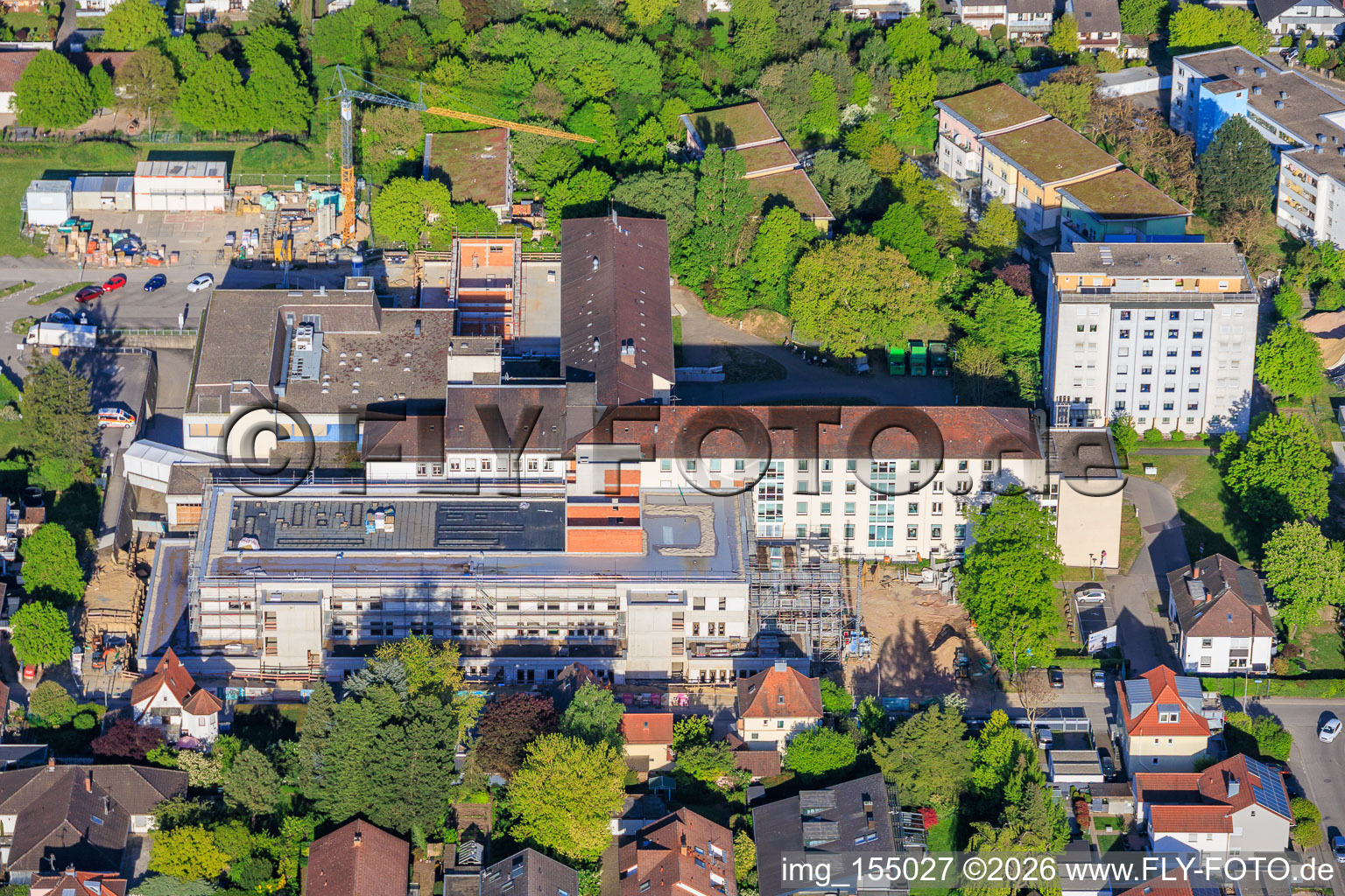 Construction site for the expansion of the Asklepios Südpfalz Clinic Kandel in Kandel in the state Rhineland-Palatinate, Germany