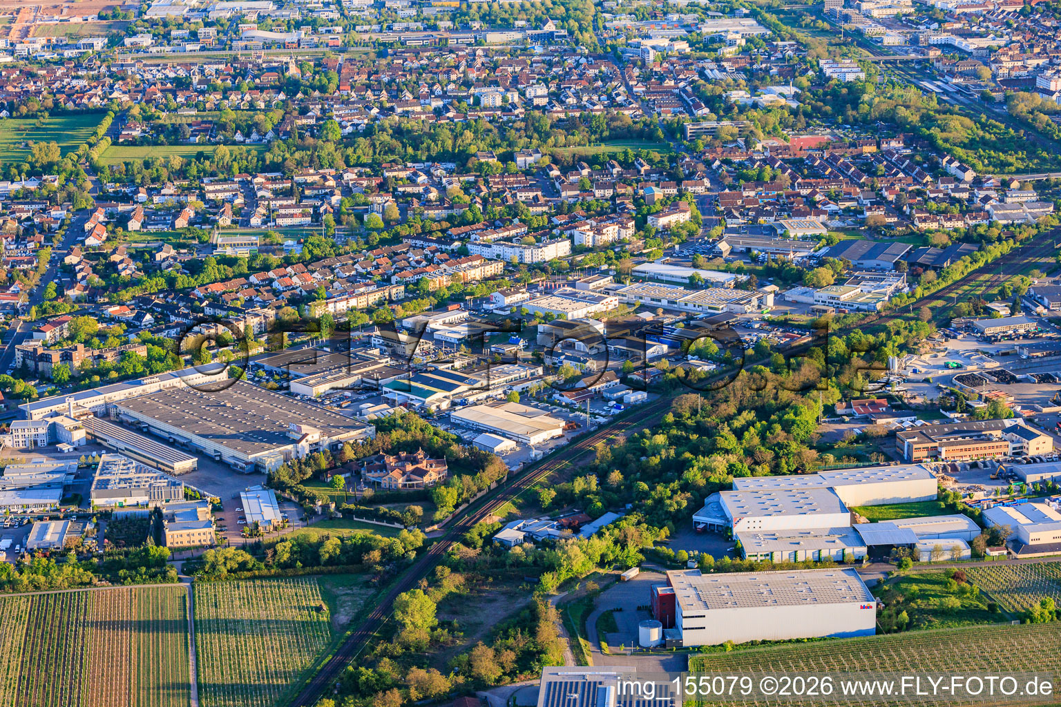 Horstring industrial area with Progroup AG, Theo Klein GmbH - Landau location and the Palatinate Chamber of Skilled Crafts vocational training center in Landau in der Pfalz in the state Rhineland-Palatinate, Germany