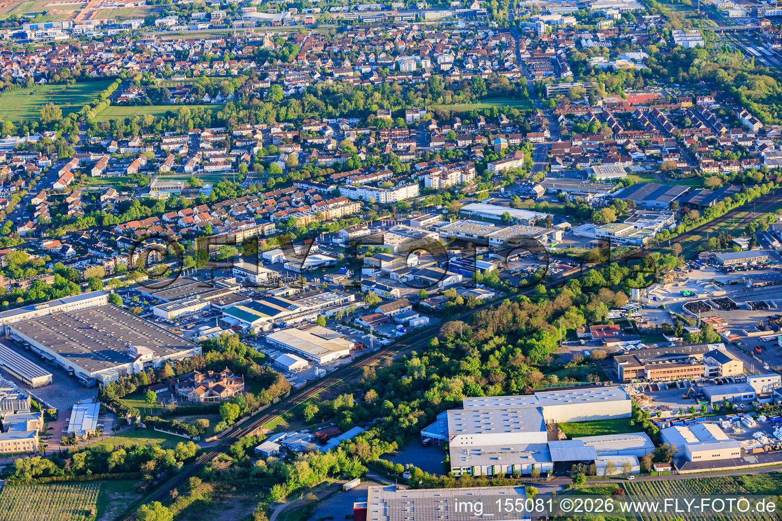 Horstring industrial area with Progroup AG, Theo Klein GmbH - Landau location and the Palatinate Chamber of Skilled Crafts vocational training center in Landau in der Pfalz in the state Rhineland-Palatinate, Germany