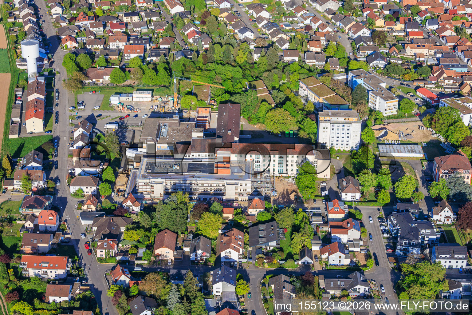 Construction site for the expansion of the Asklepios Südpfalz Clinic Kandel in Kandel in the state Rhineland-Palatinate, Germany