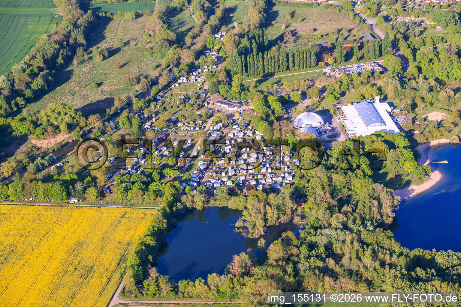 Camping resort, steamed dumpling and beach resort in Rülzheim in the state Rhineland-Palatinate, Germany