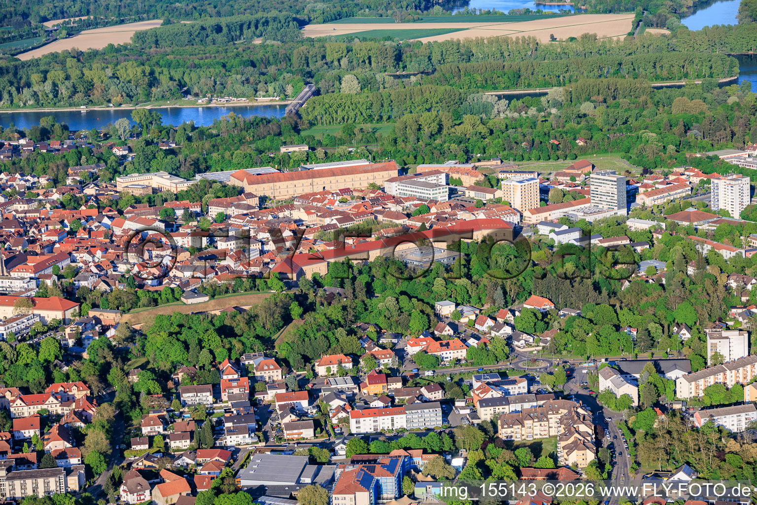 Germersheim Old Town from the West in Germersheim in the state Rhineland-Palatinate, Germany