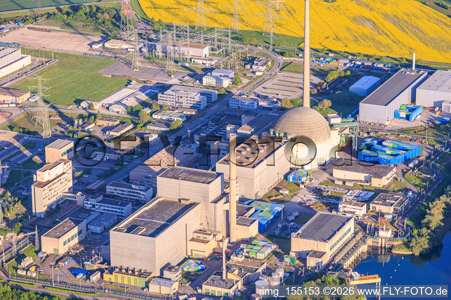Decommissioned nuclear power plant of EnBW Kernkraft GmbH (EnKK), Philippsburg in Philippsburg in the state Baden-Wuerttemberg, Germany