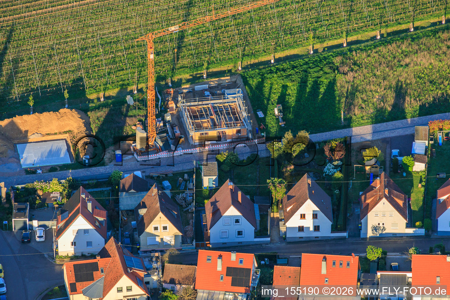 New construction site on Dörstelstrasse in the district Wollmesheim in Landau in der Pfalz in the state Rhineland-Palatinate, Germany