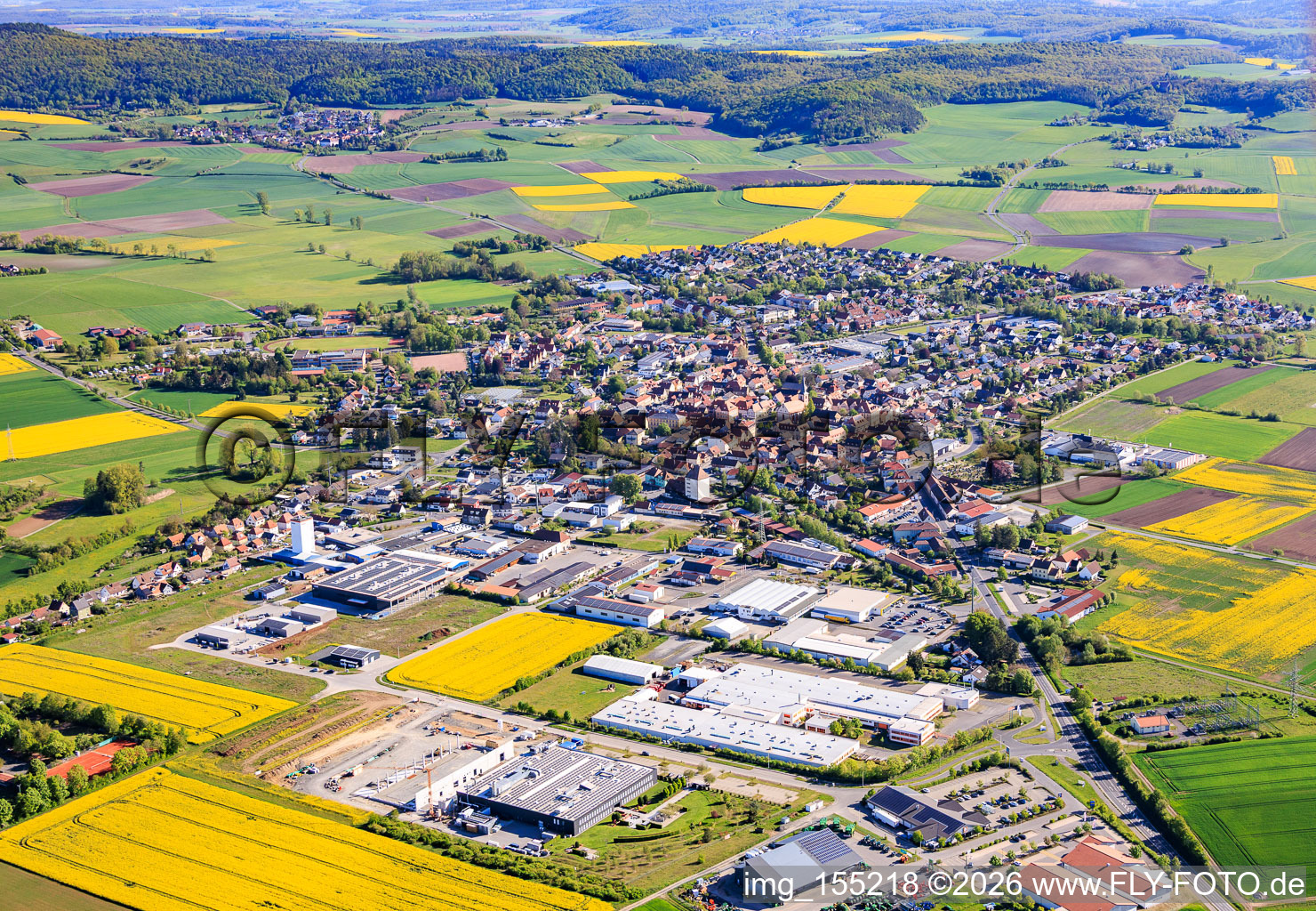 From the southwest in Hofheim in Unterfranken in the state Bavaria, Germany