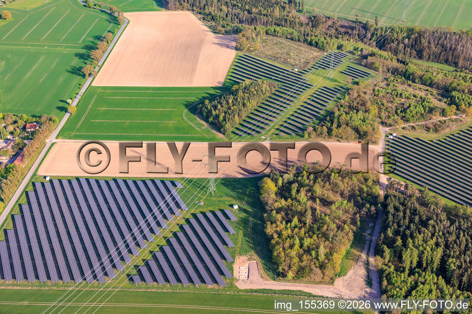 Large open-field photovoltaic system at Gamse in Gertewitz in the state Thuringia, Germany