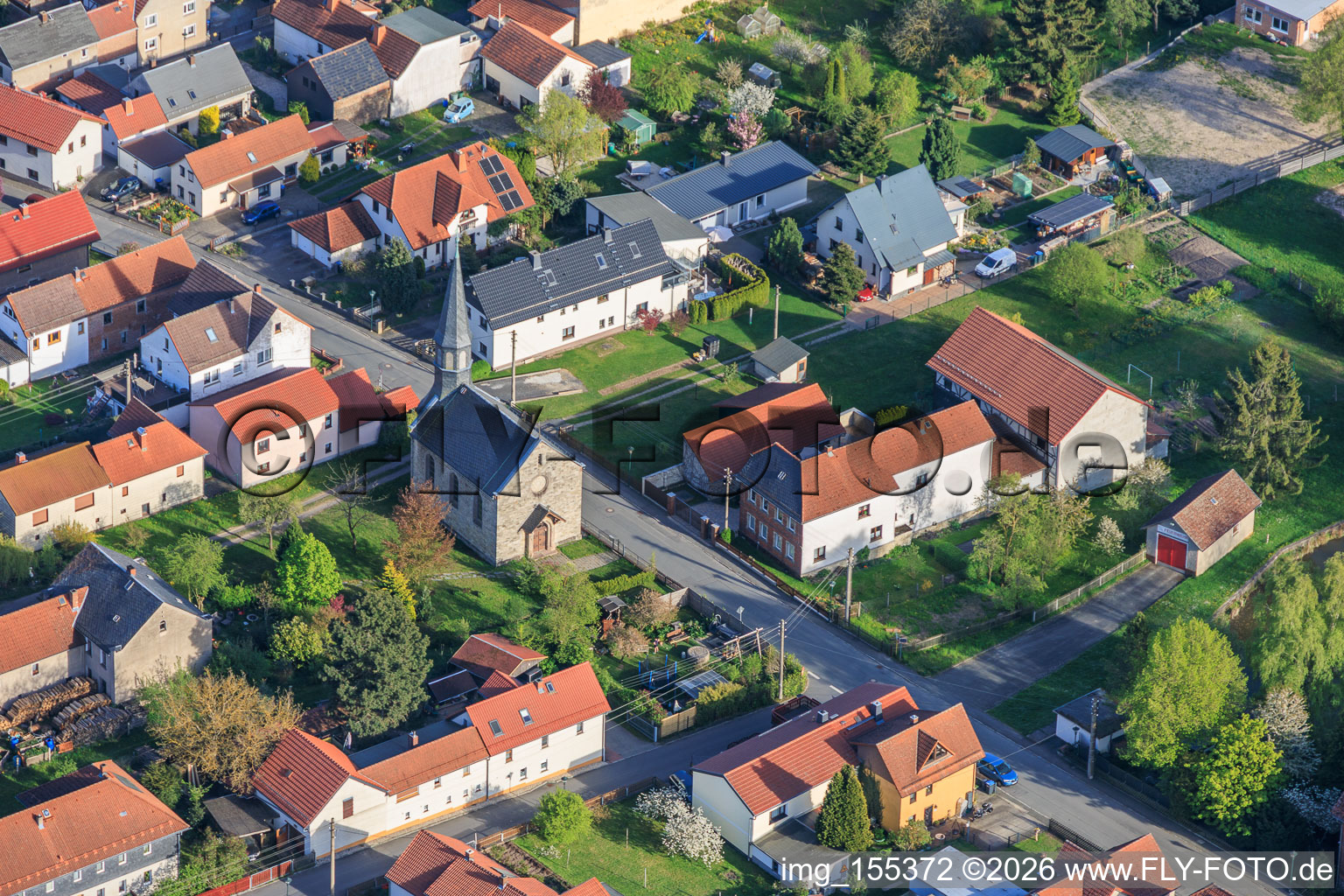 Village church in Peuschen in the state Thuringia, Germany