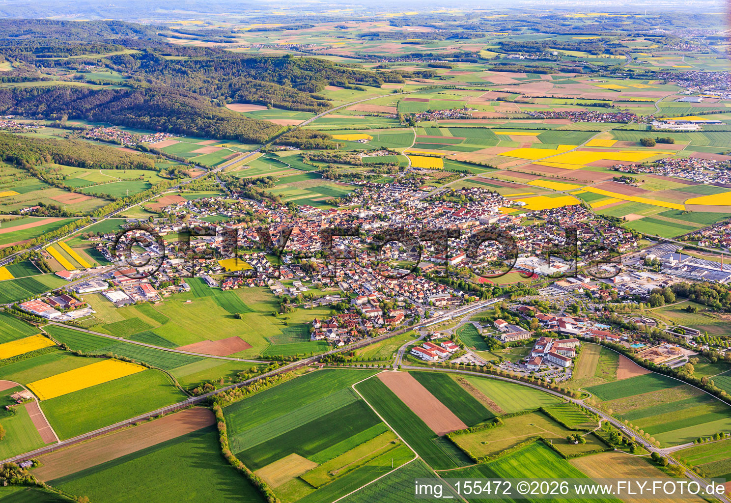 From the northeast in Bad Staffelstein in the state Bavaria, Germany