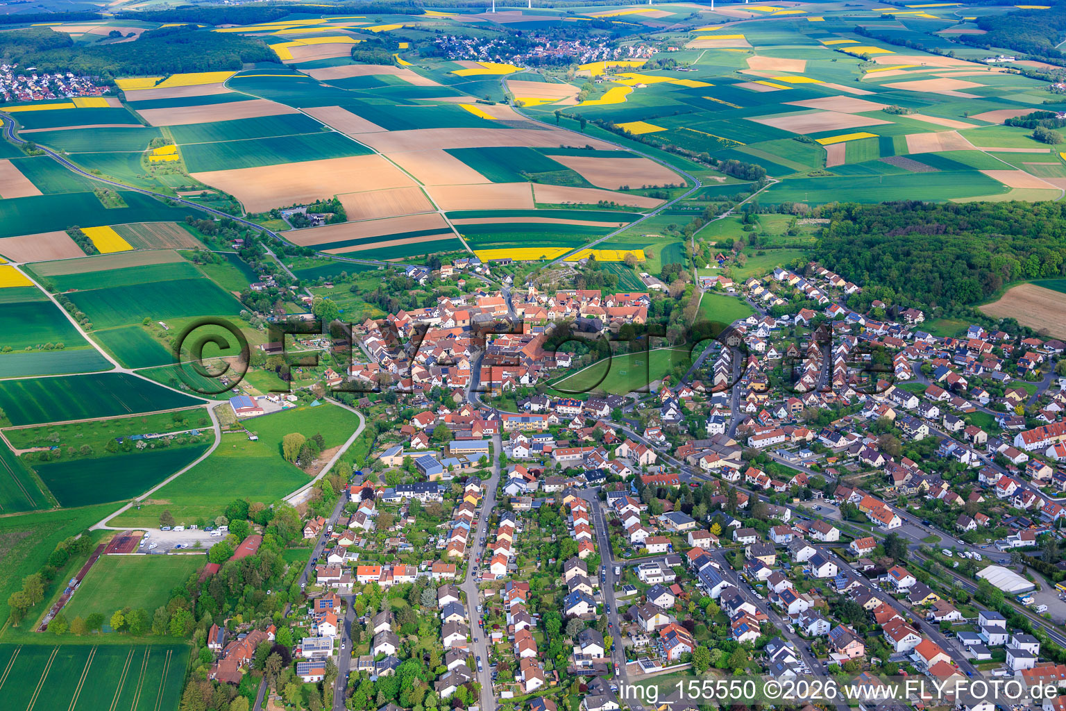 From the southeast in Euerbach in the state Bavaria, Germany