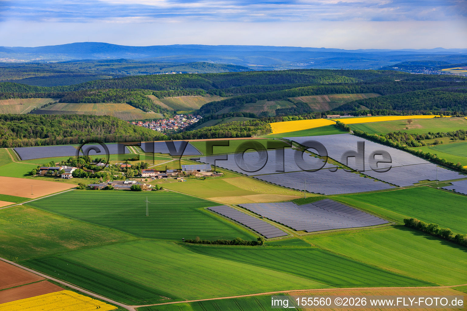 Solar park Ramsthal at Zehntfreyhof in Ramsthal in the state Bavaria, Germany
