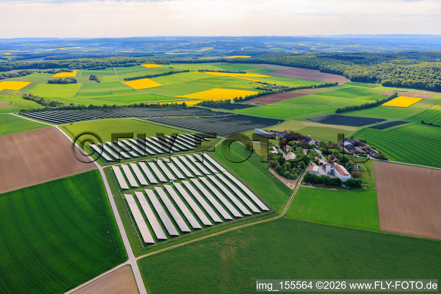 Solar park Ramsthal at Zehntfreyhof in Ramsthal in the state Bavaria, Germany
