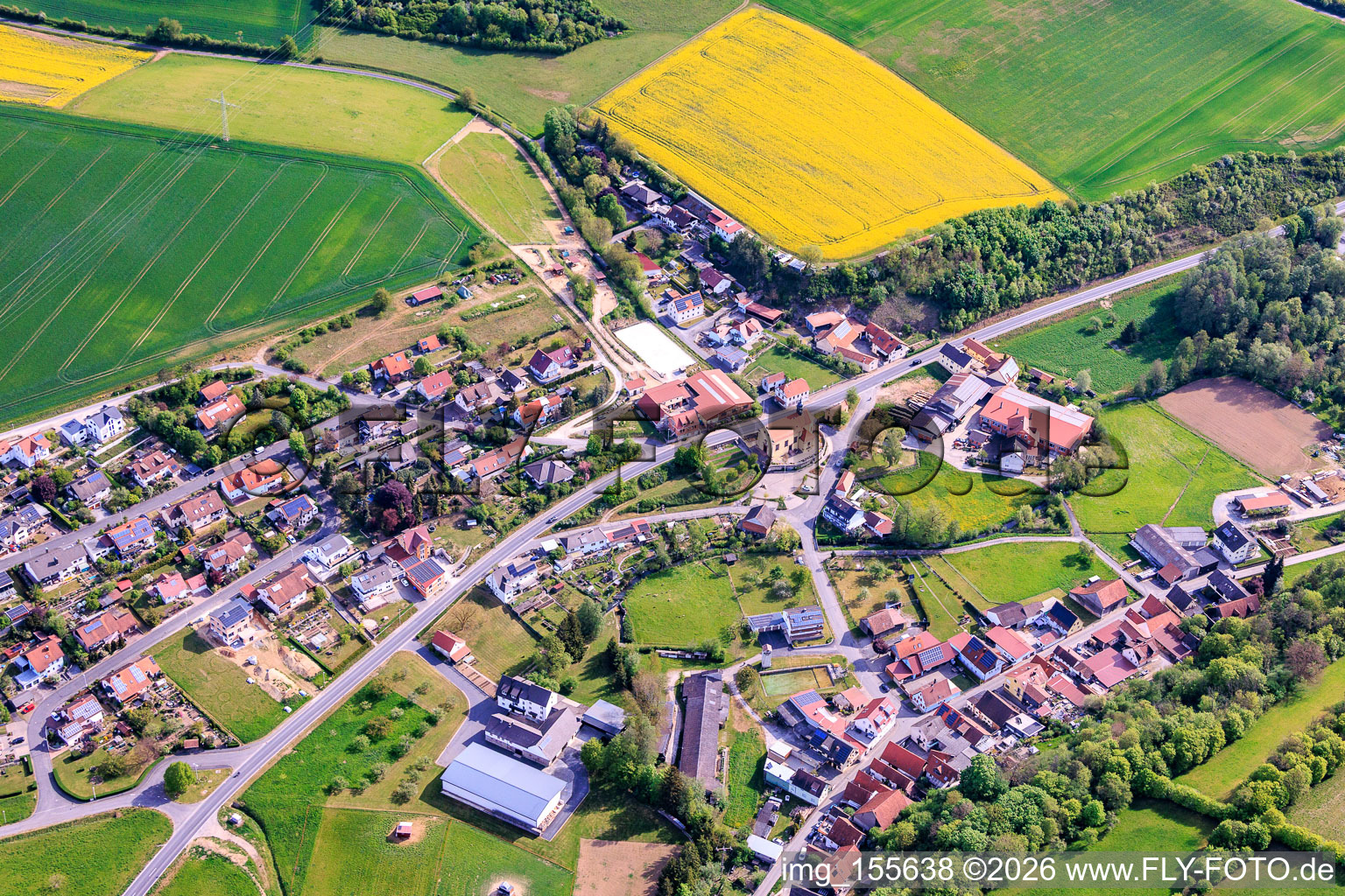 From the southwest in the district Münster in Eußenheim in the state Bavaria, Germany