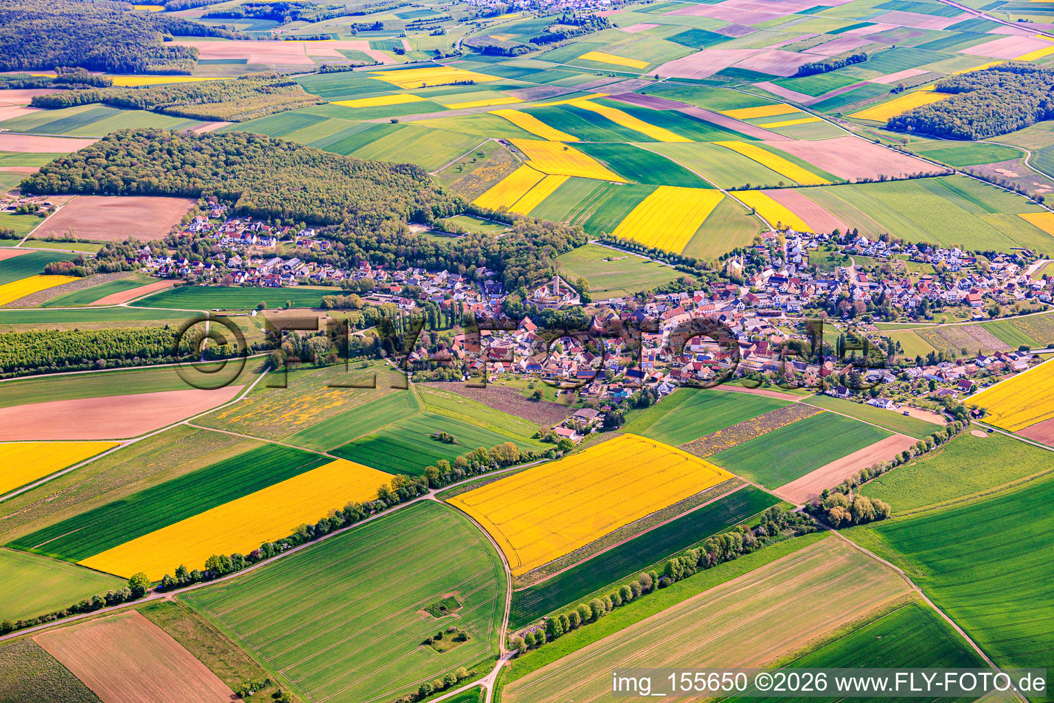 From the west in the district Büchold in Arnstein in the state Bavaria, Germany