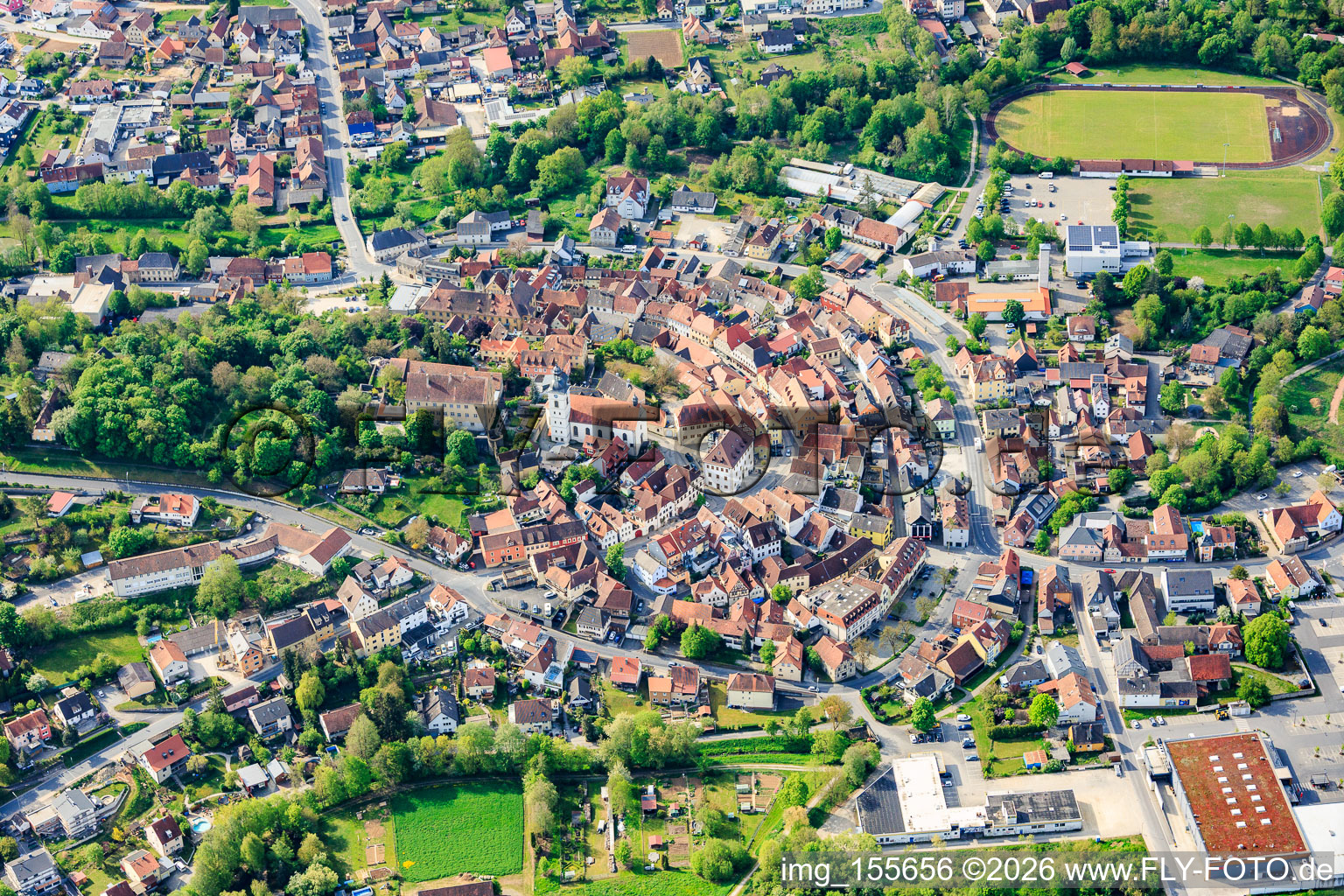 Old Town from the North in Arnstein in the state Bavaria, Germany