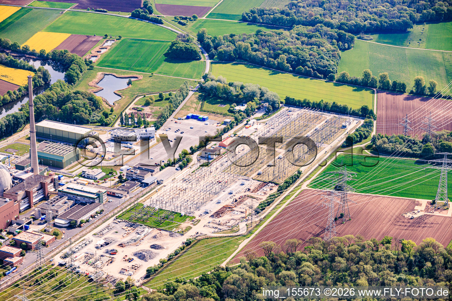 Substation Grafenrheinfeld in Grafenrheinfeld in the state Bavaria, Germany