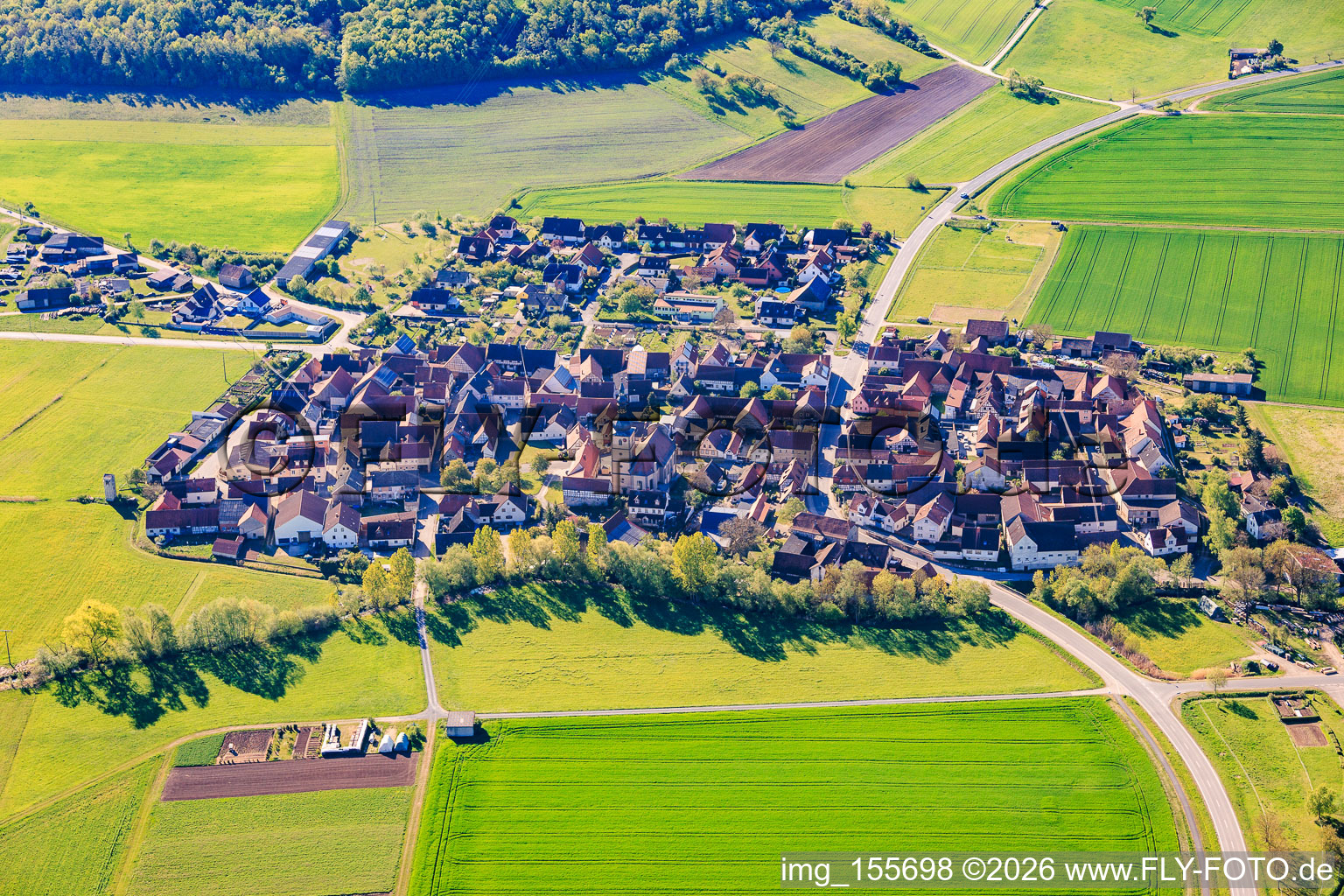 From the northwest in the district Ostheim in Hofheim in Unterfranken in the state Bavaria, Germany
