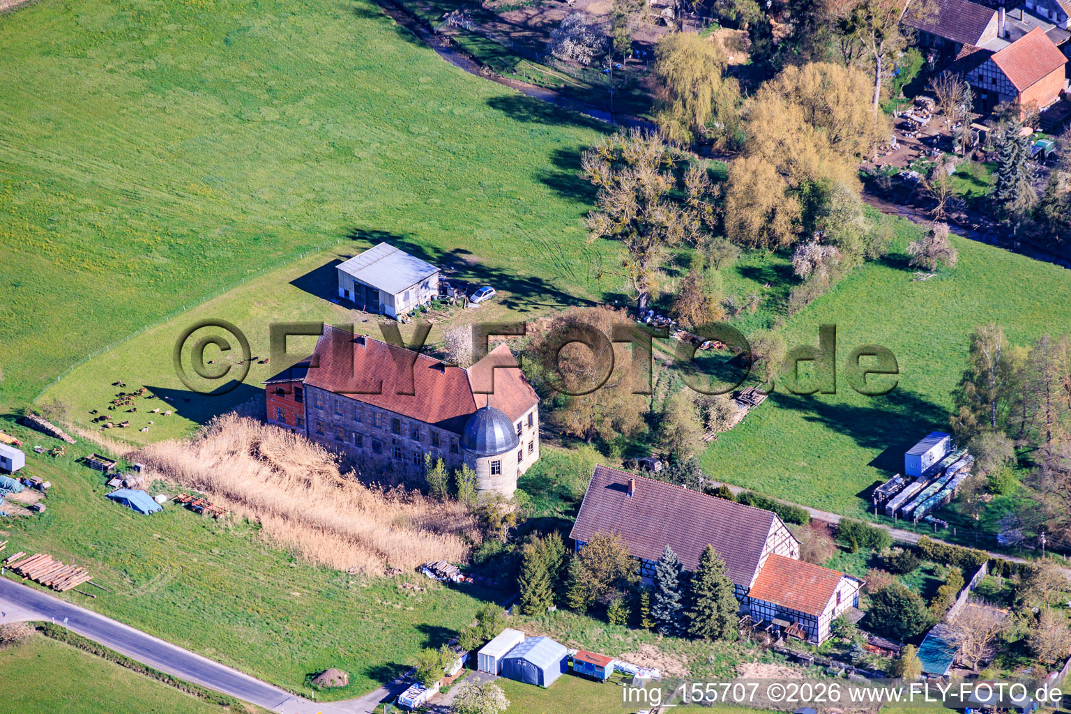 Castle" at the end of Castle Street in the district Hellingen in Heldburg in the state Thuringia, Germany