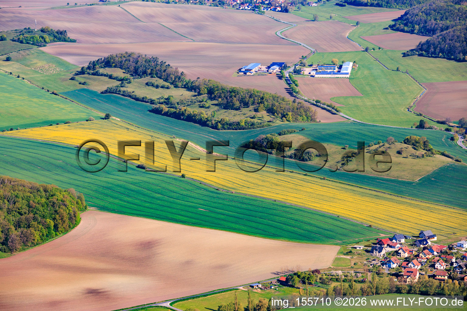 UL airfield Westhausen from the southeast in Westhausen in the state Thuringia, Germany