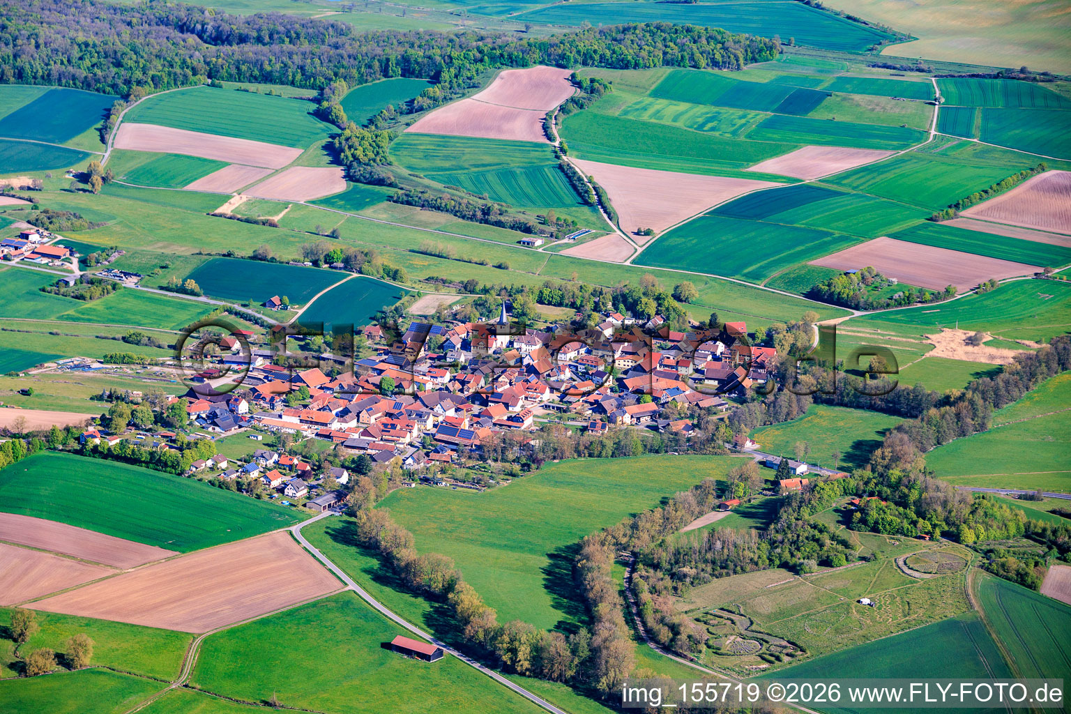 From the southeast in the district Roßfeld in Bad Rodach in the state Bavaria, Germany