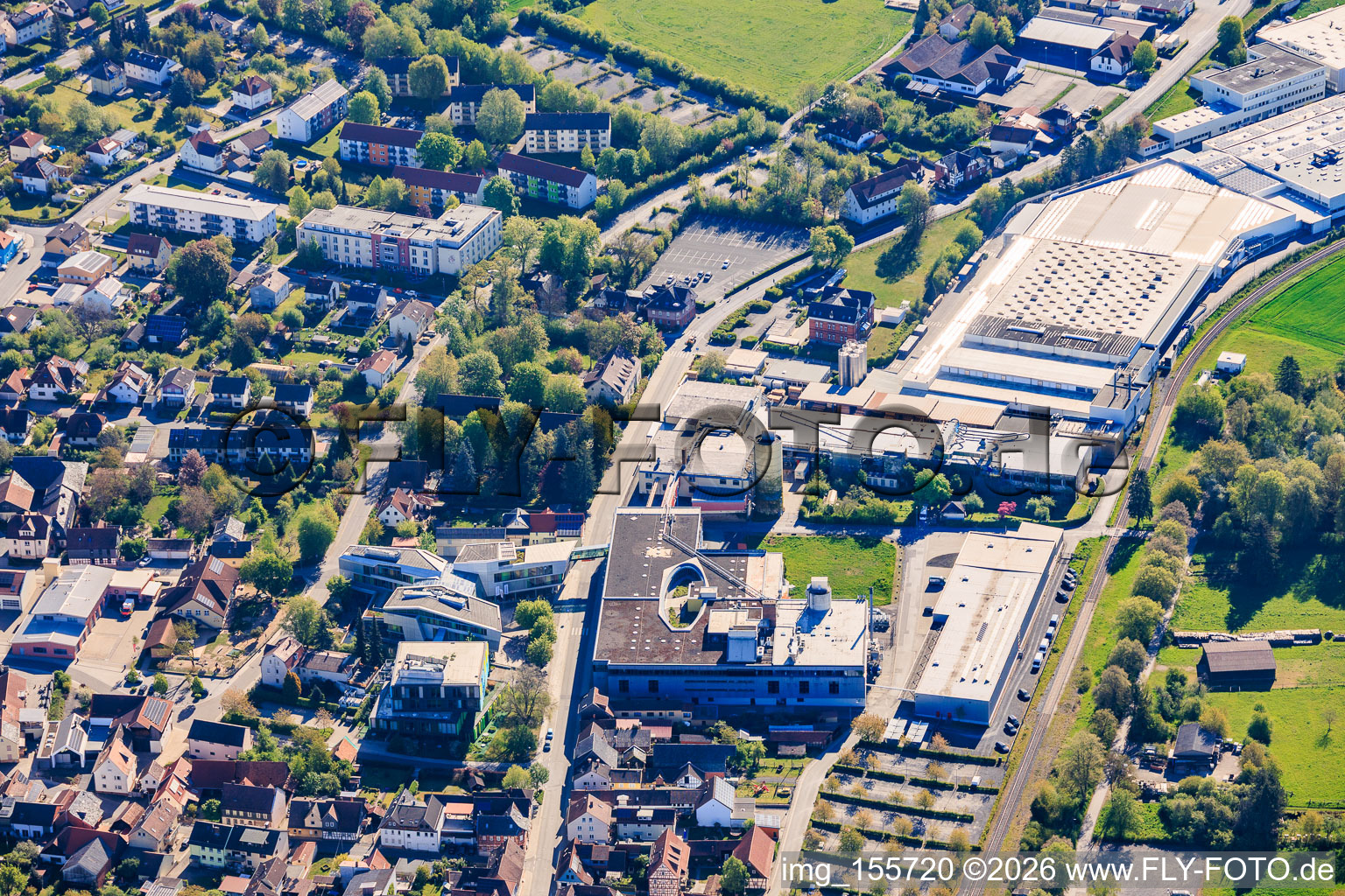 Industrial park with Valeo Klimasysteme GmbH and HABA Play in Bad Rodach in the state Bavaria, Germany