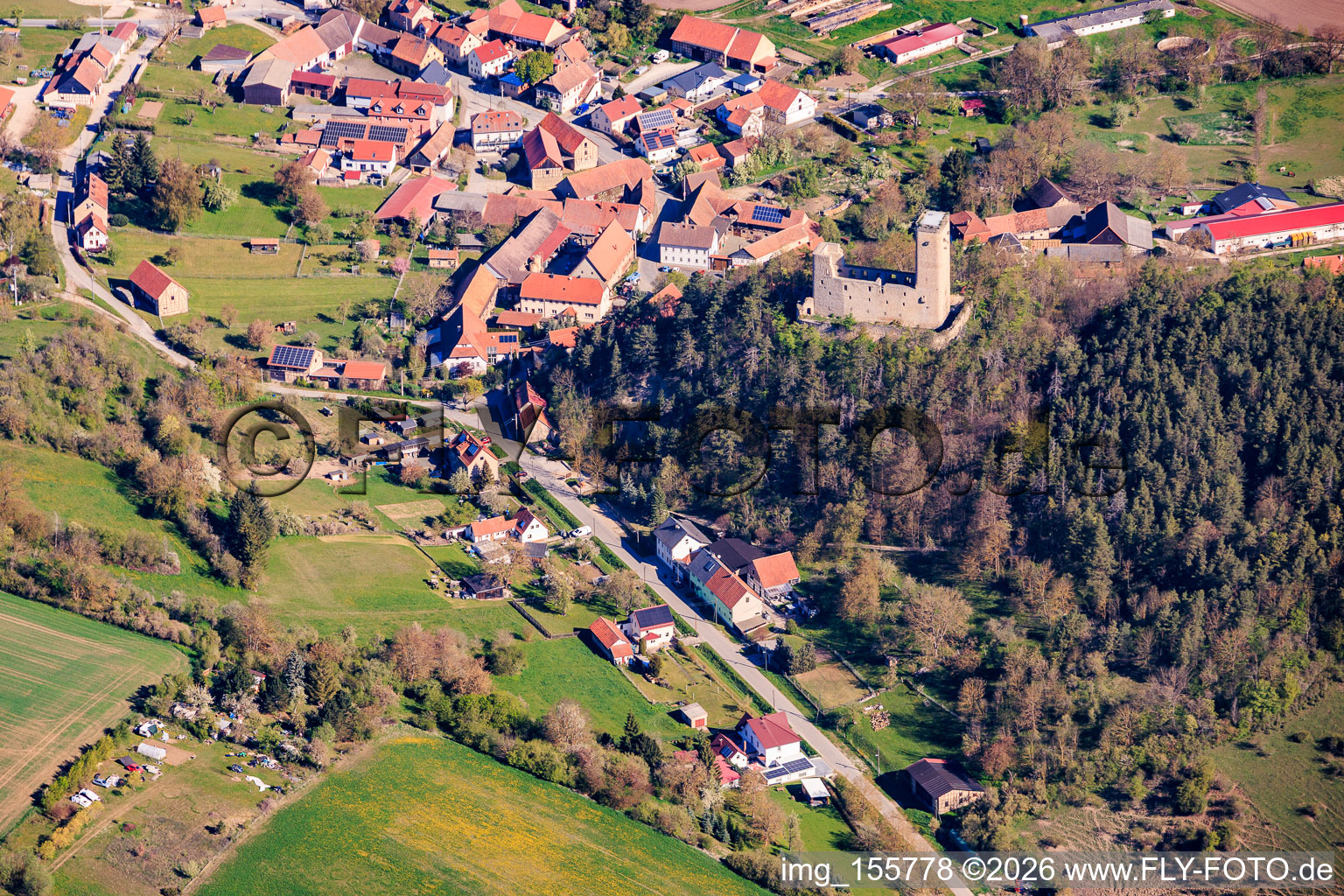 Castle ruins Ehrenstein in the district Ehrenstein in Stadtilm in the state Thuringia, Germany