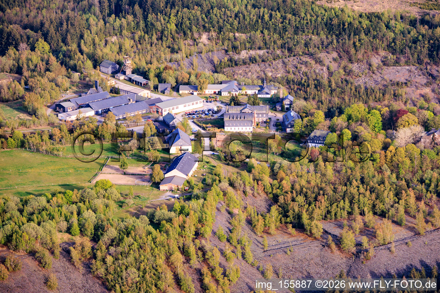 Seminar and conference center Schieferpark at the Staatsbruch nature reserve in Lehesten in the state Thuringia, Germany