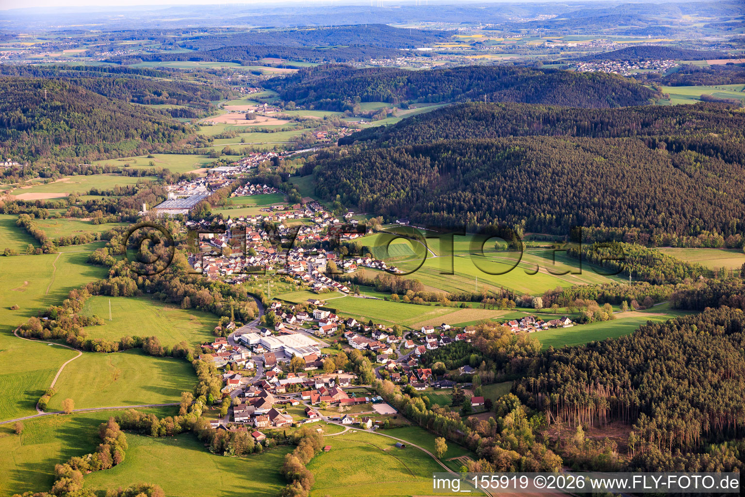 From the north in the district Hassenberg in Sonnefeld in the state Bavaria, Germany