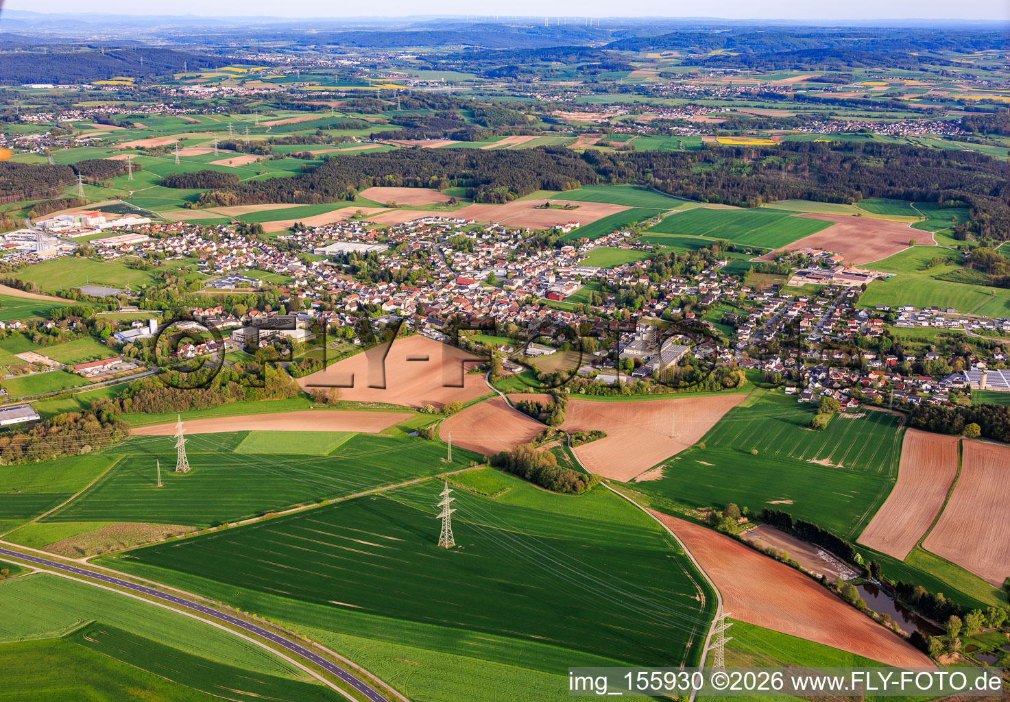 City view from the north in Weidhausen bei Coburg in the state Bavaria, Germany