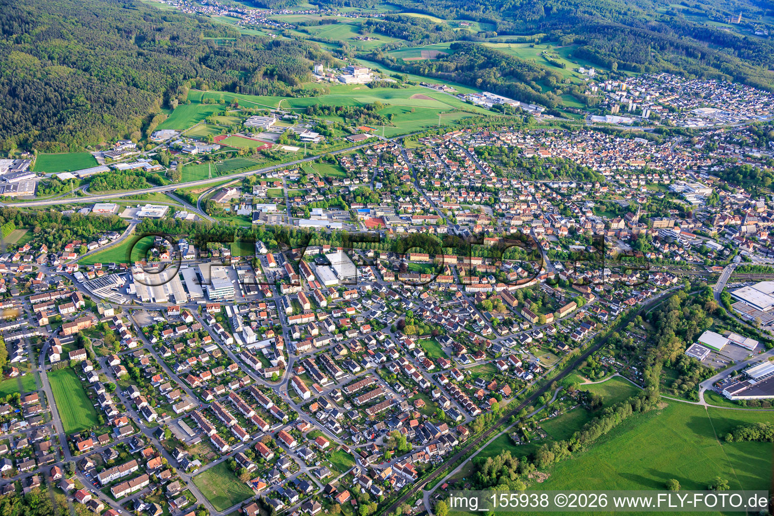 From the north in the district Unterwallenstadt in Lichtenfels in the state Bavaria, Germany